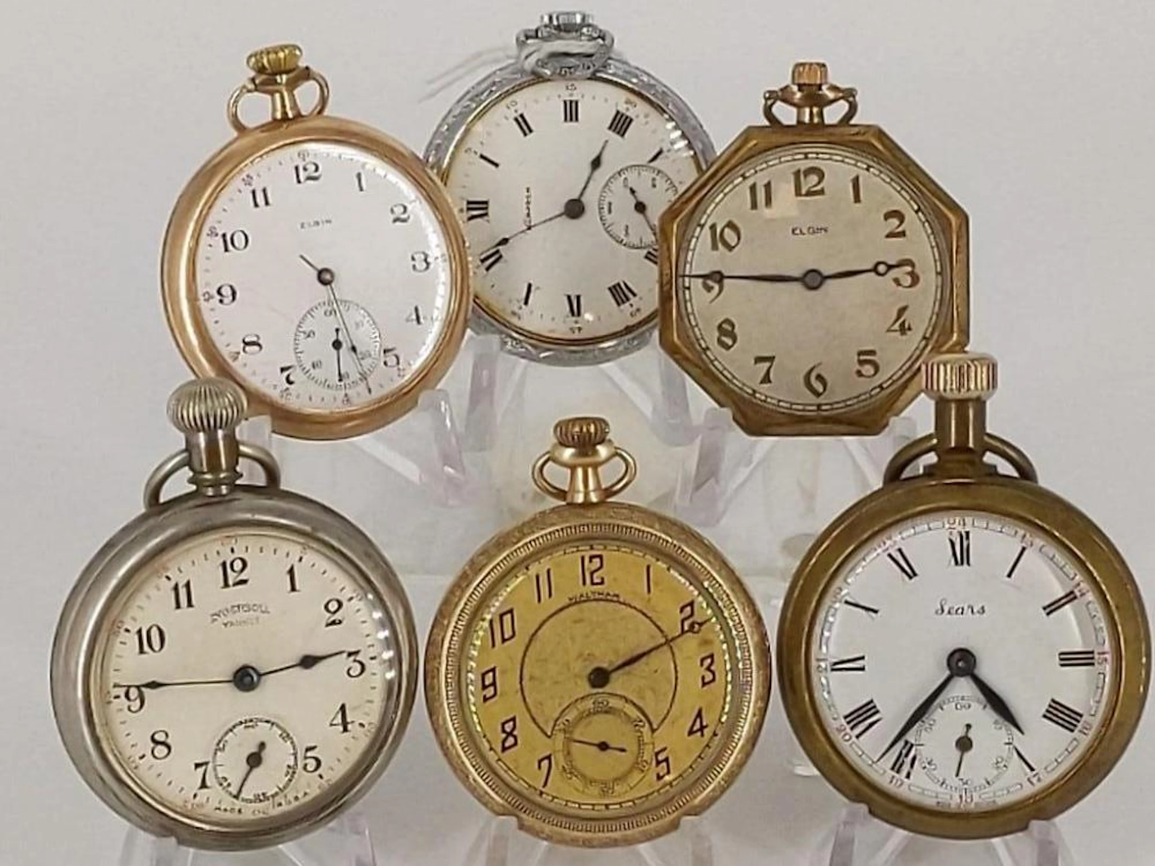 Six Mostly Functional Vintage Pocket Watches