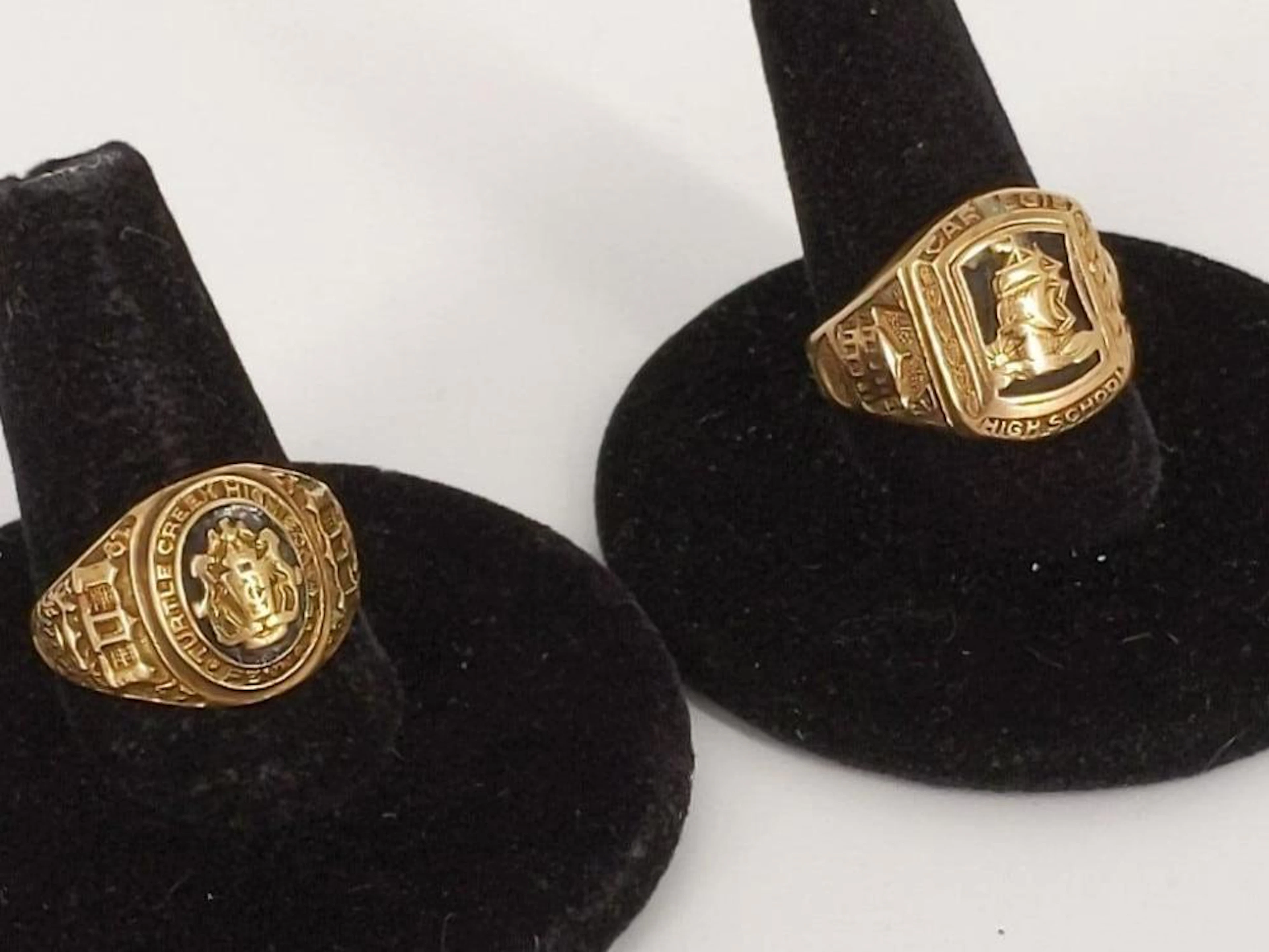 Lot of Two Vintage 10kt Gold Class Rings