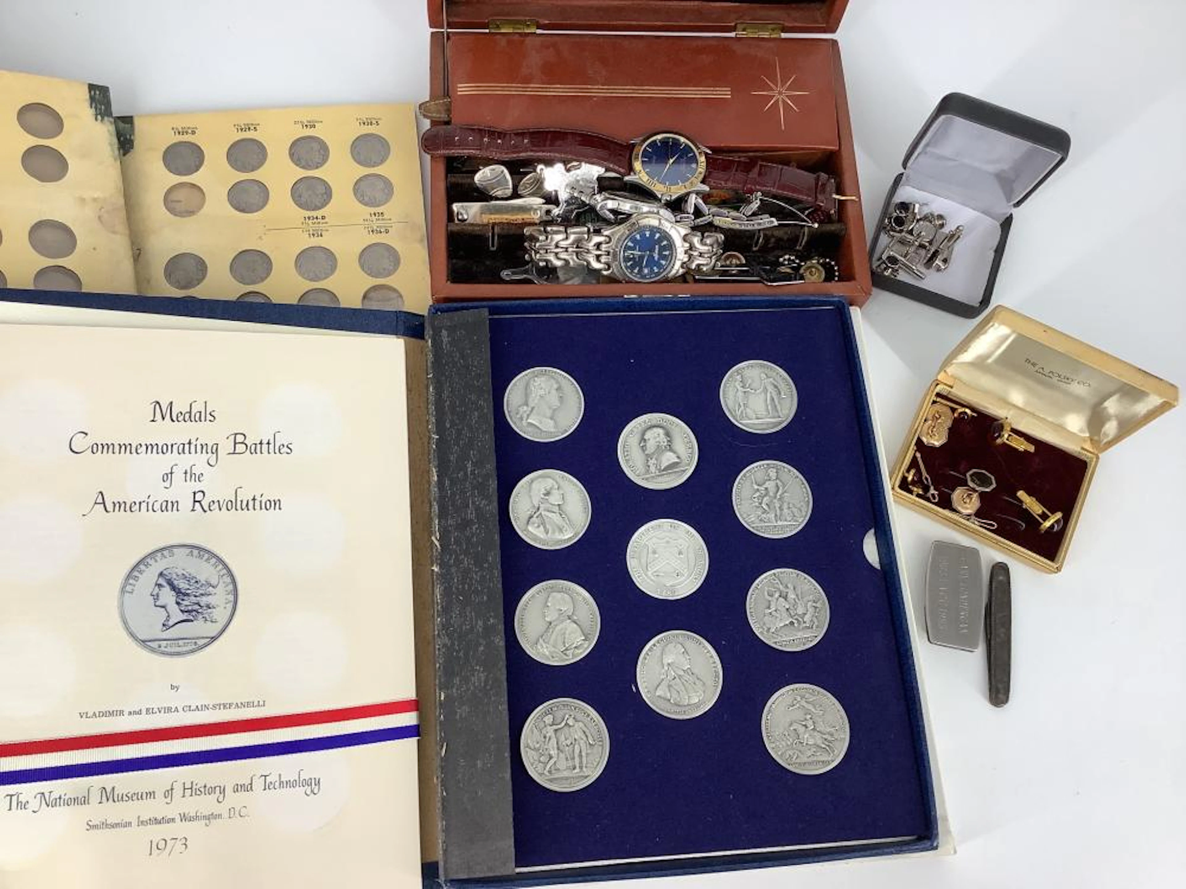 Coins, Medals, Cufflinks, Watches + Additional Accessories