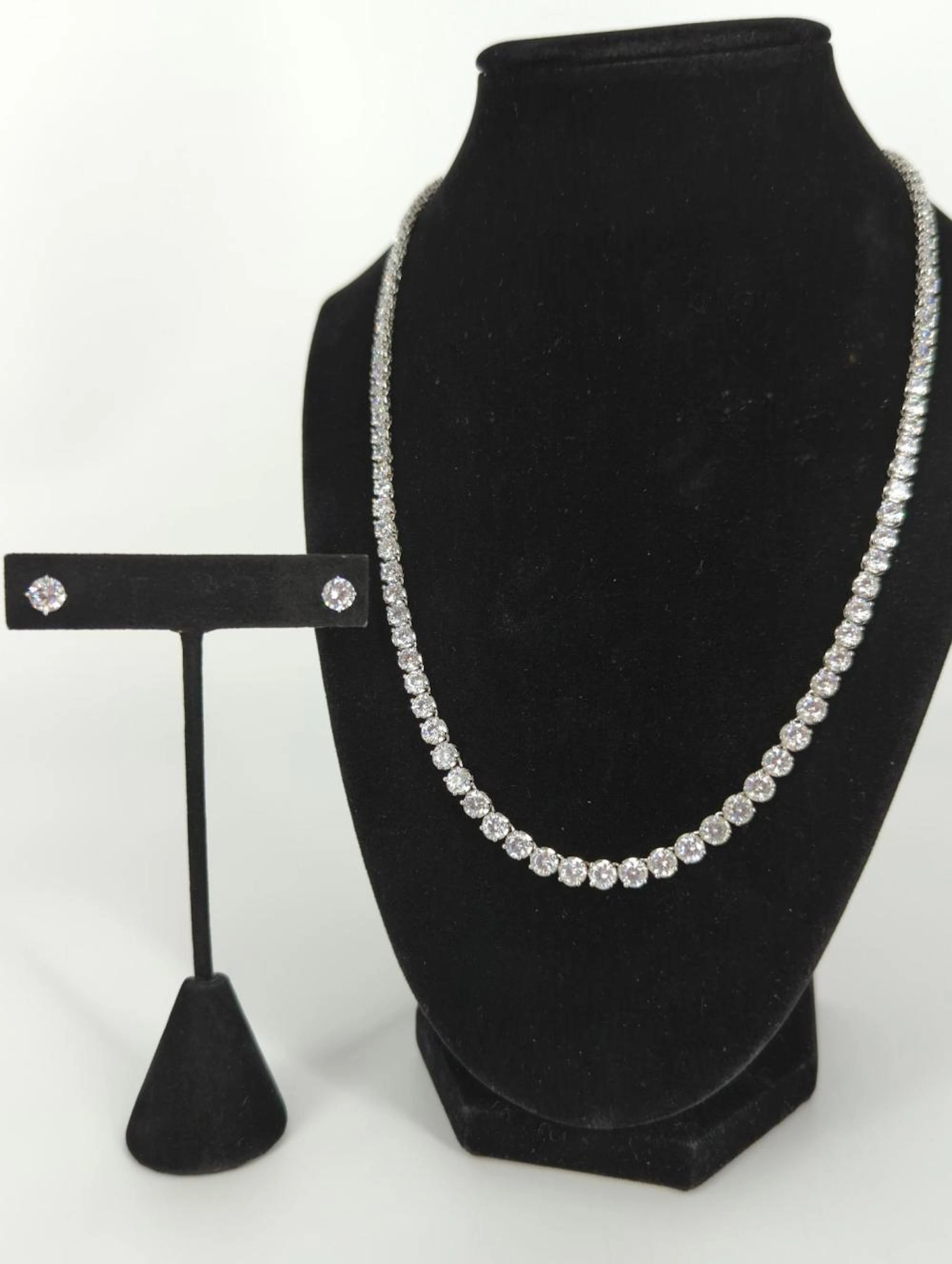 ew Sterling Silver & Diamonique Stone Jewelry Set