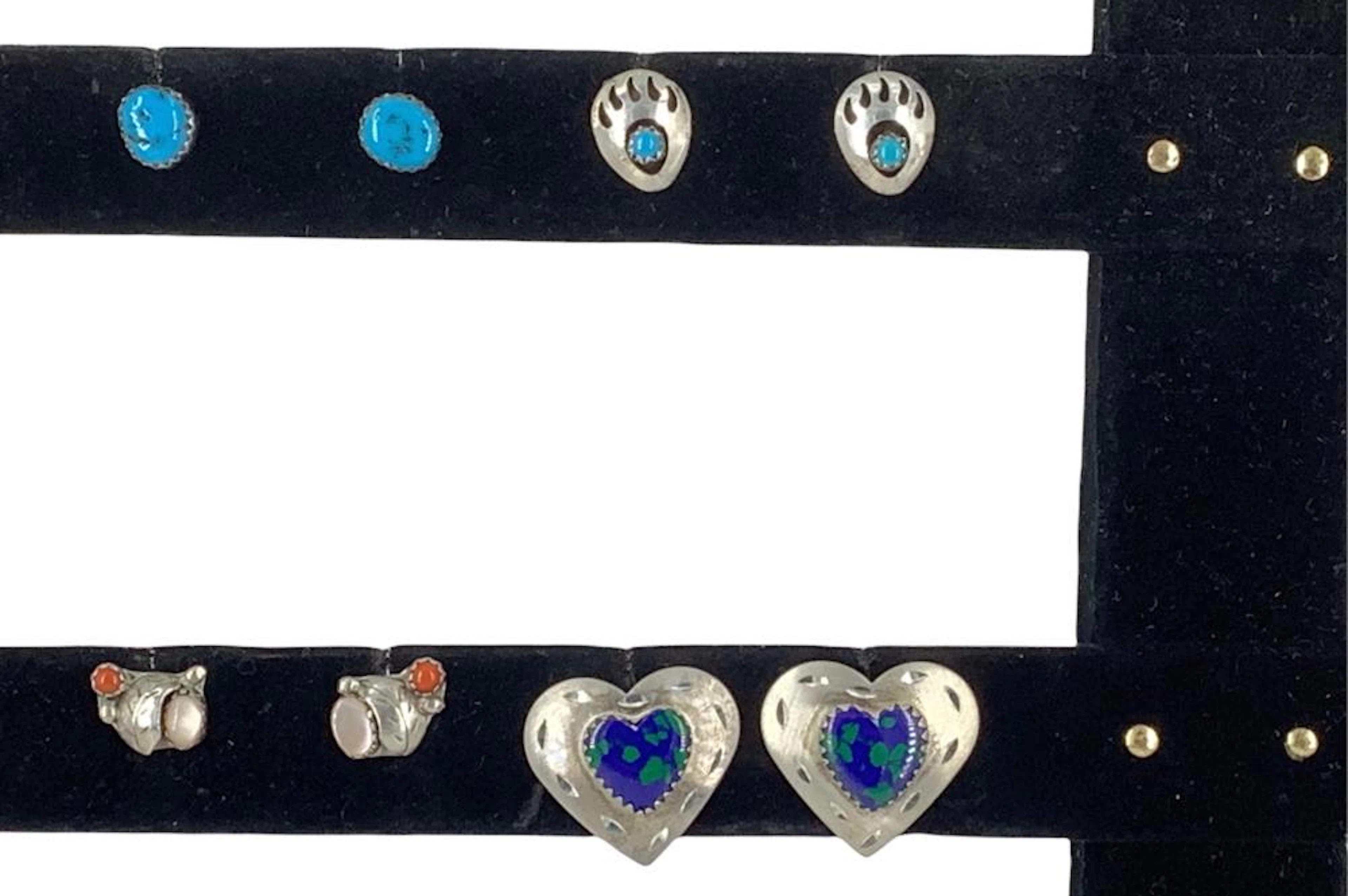 Four Sterling Silver Southwestern Style Earrings