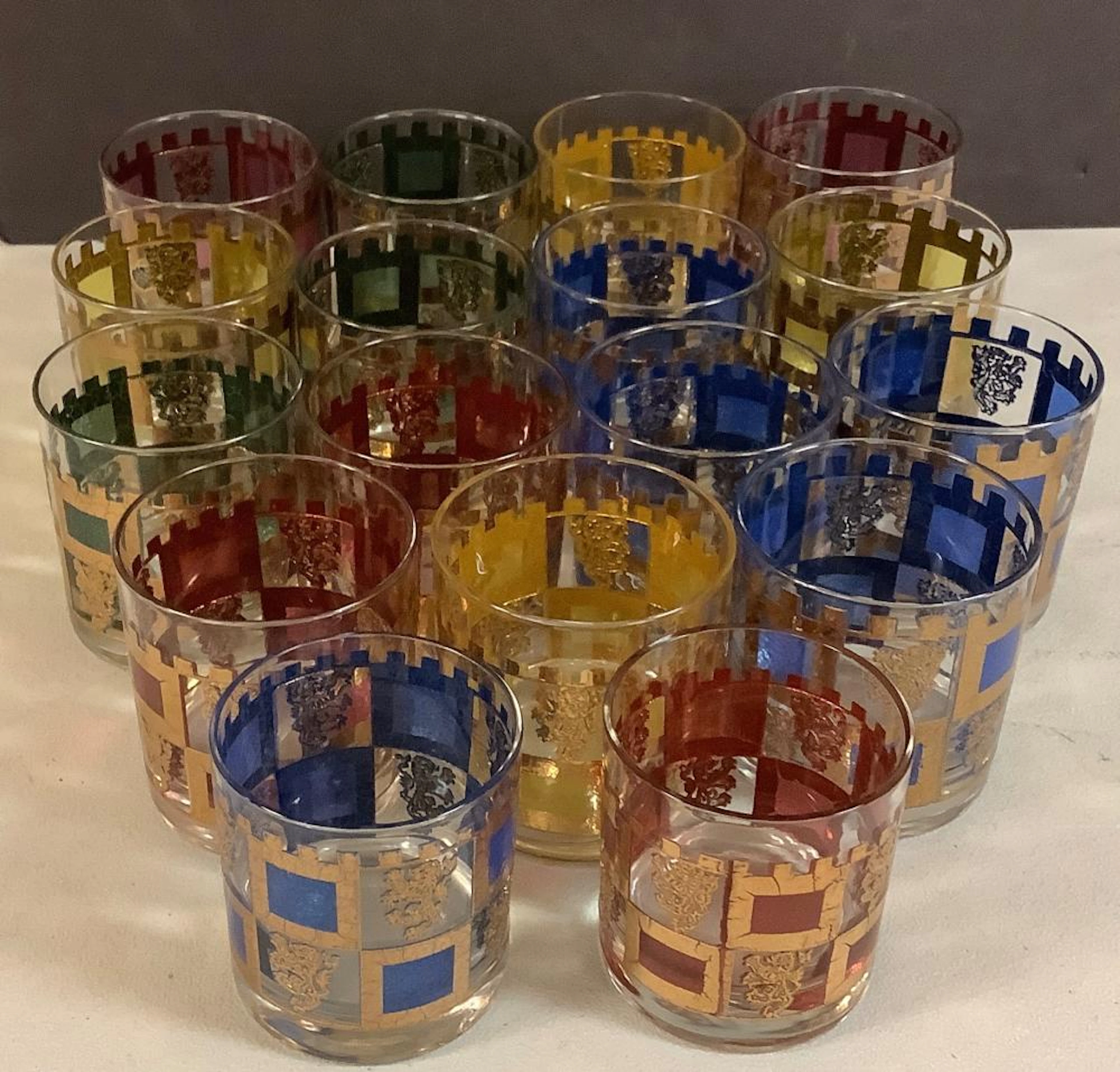 Henry VIII Pattern 1960 Vintage Barware by West Virginia Glass.