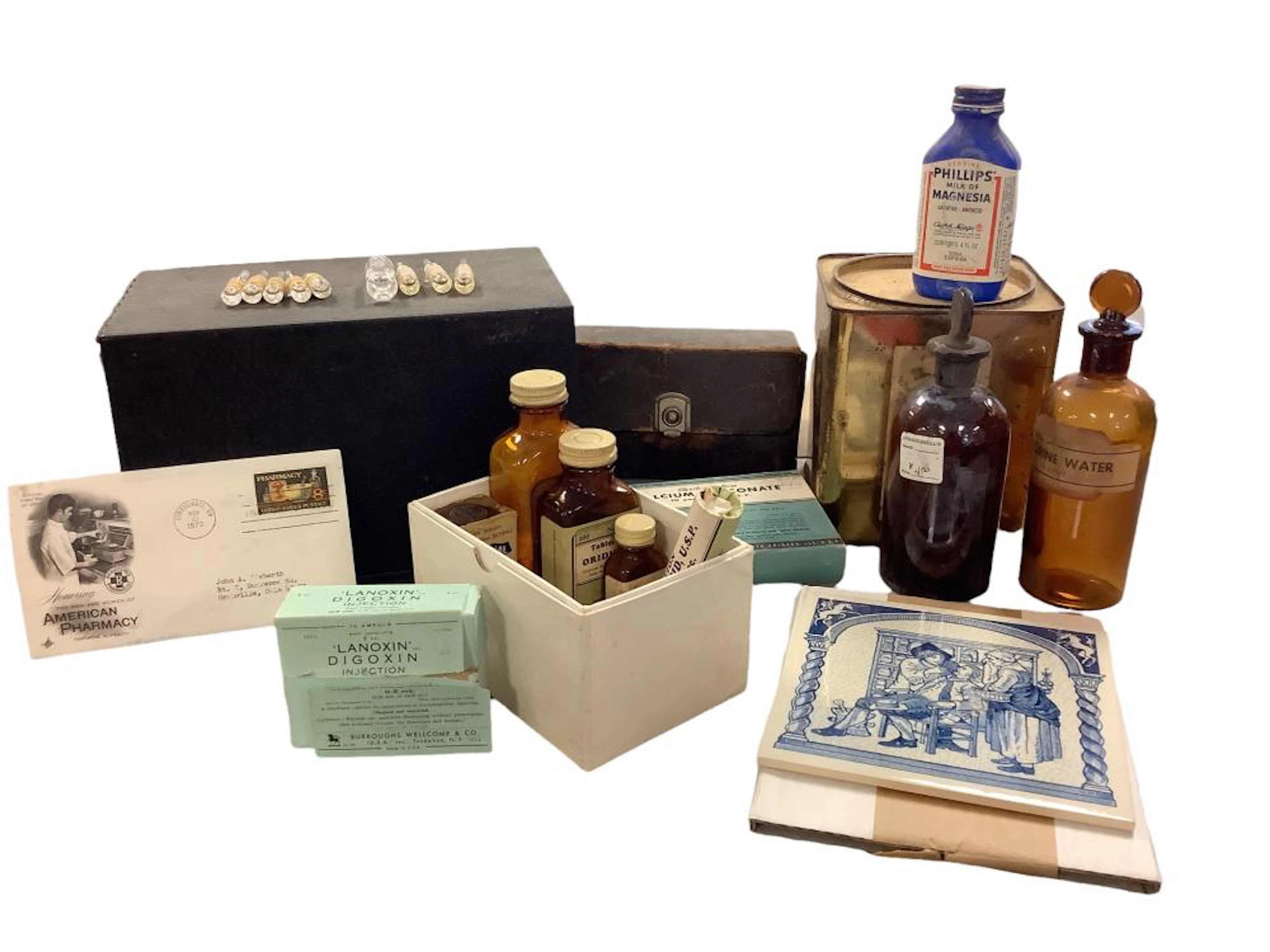 Assorted vintage pharmaceuticals