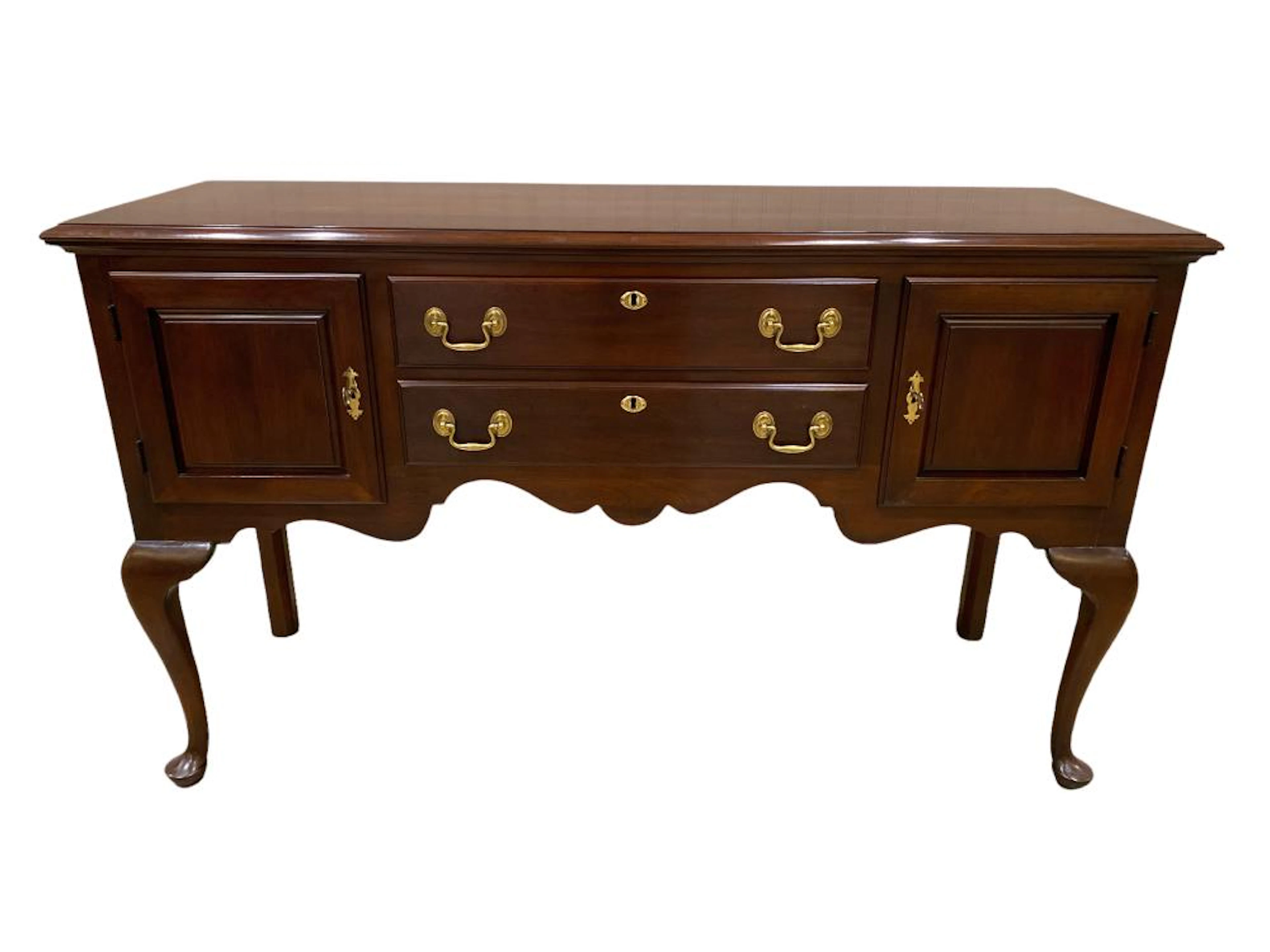 Cherry Statton Trutype Americana Queen Anne style sideboard, 56.5" x 19" x 34"