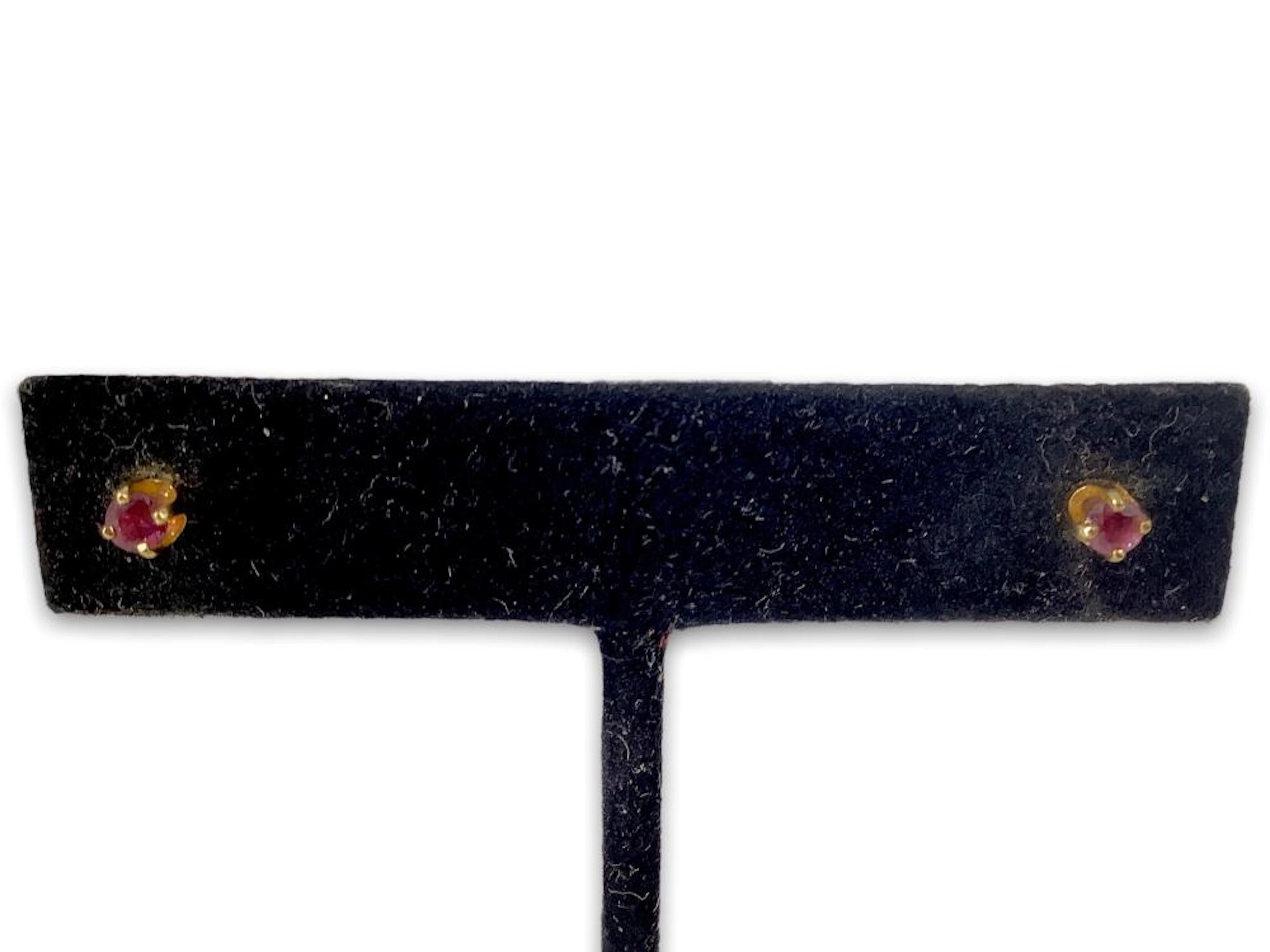 Gold & Alexandrite Gemstone Stud Earrings