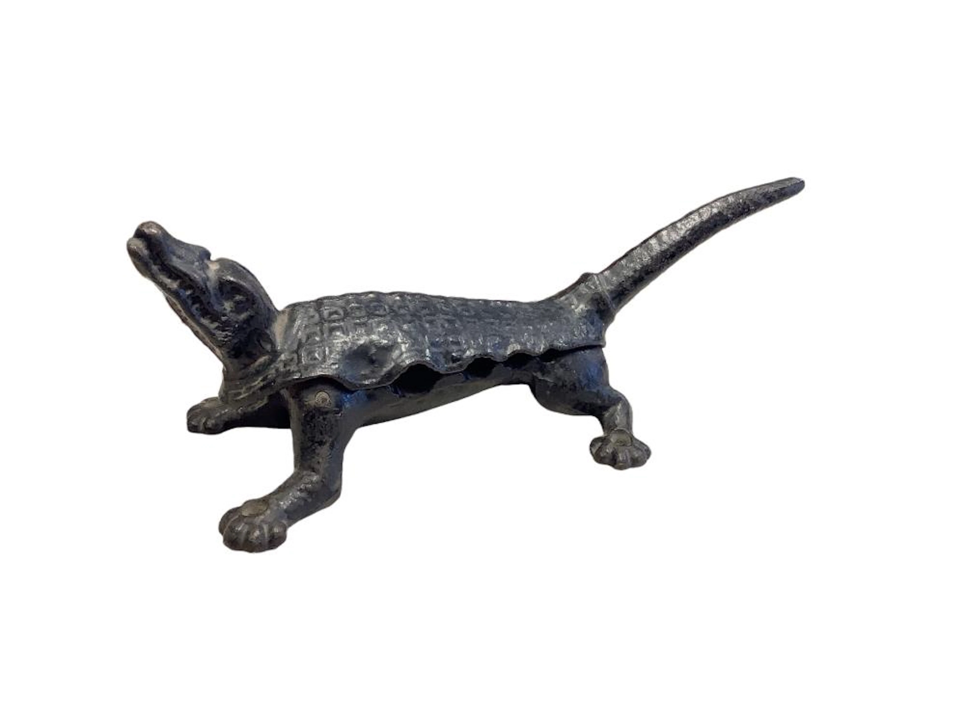 Rare antique Alligator/Crocodile shaped apothecary cork press - 11? long