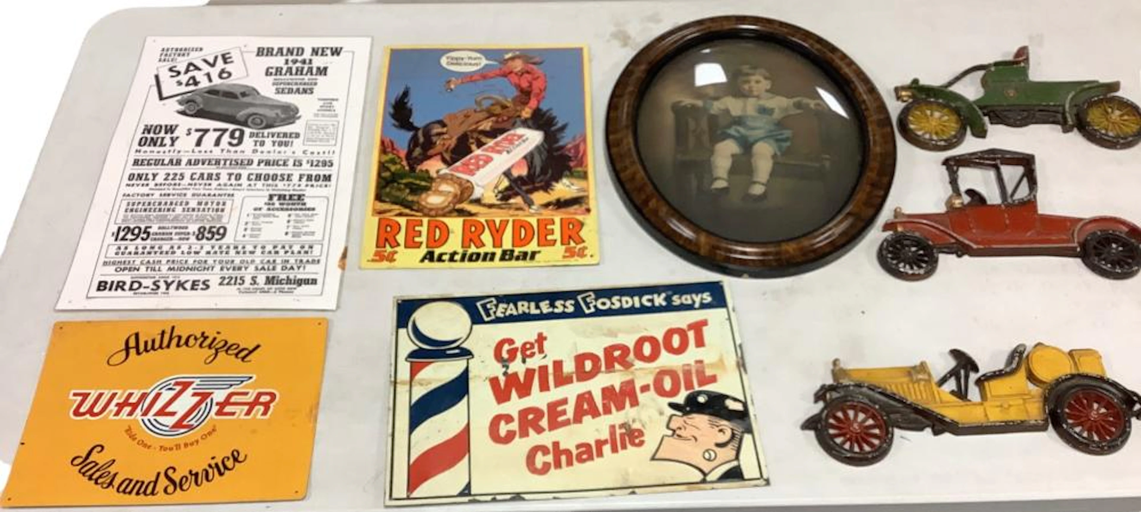 Sexton metal car wall hangings count of three.16? x13 old picture
