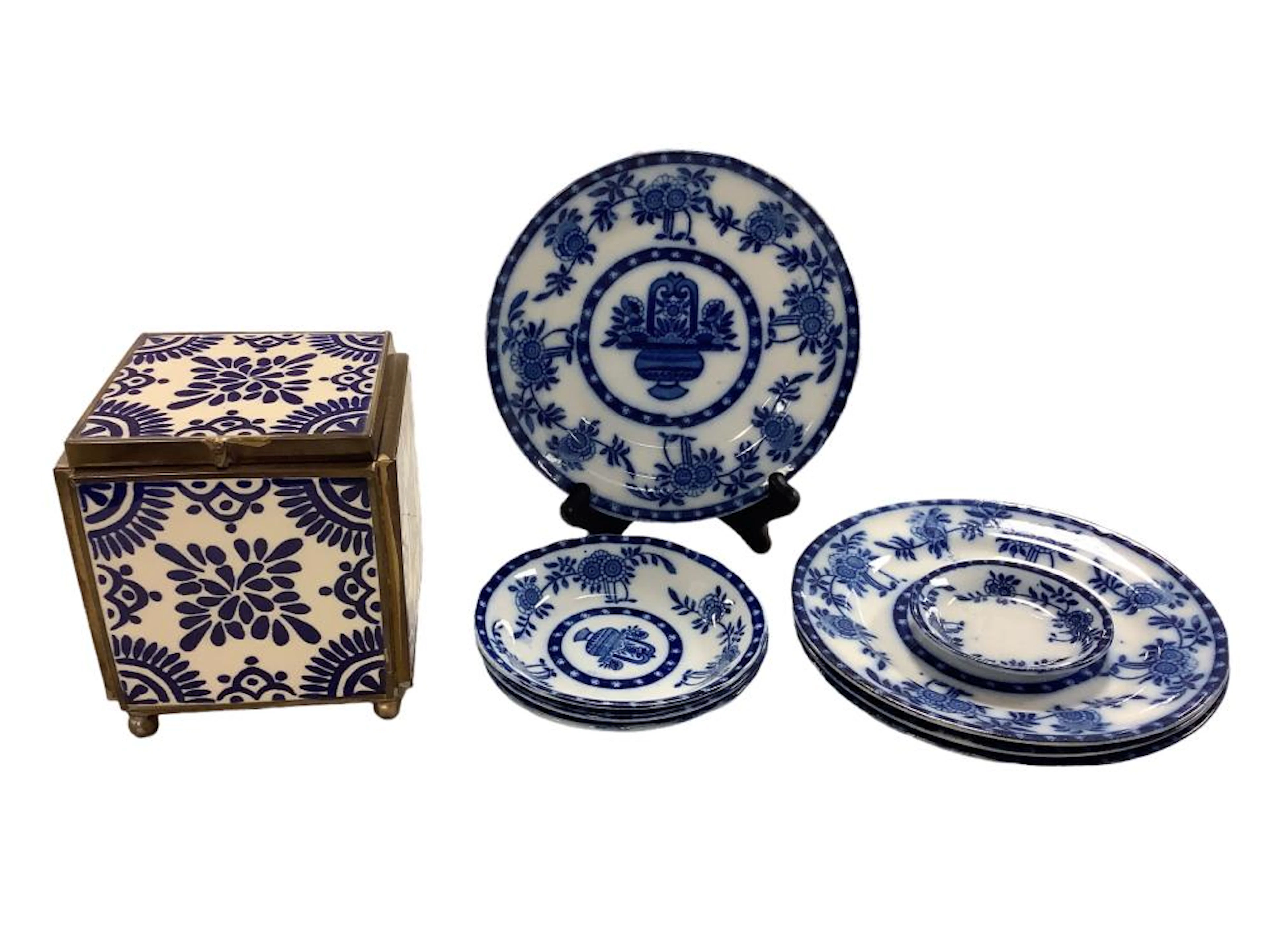 Lot of semi-porcelain dishes from Upper Hanley pottery...