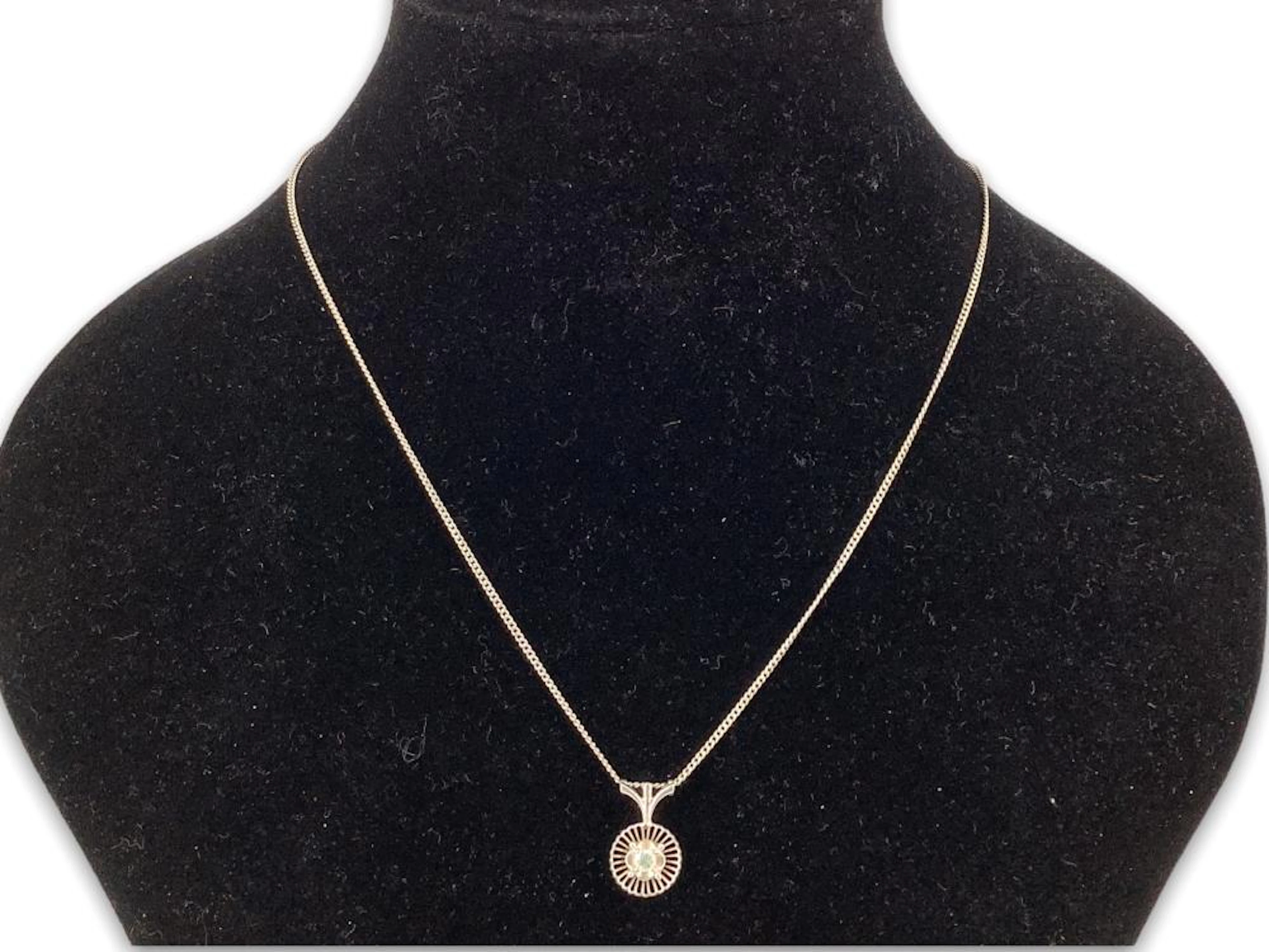 Unique Vintage Necklace With A Diamond Pendant