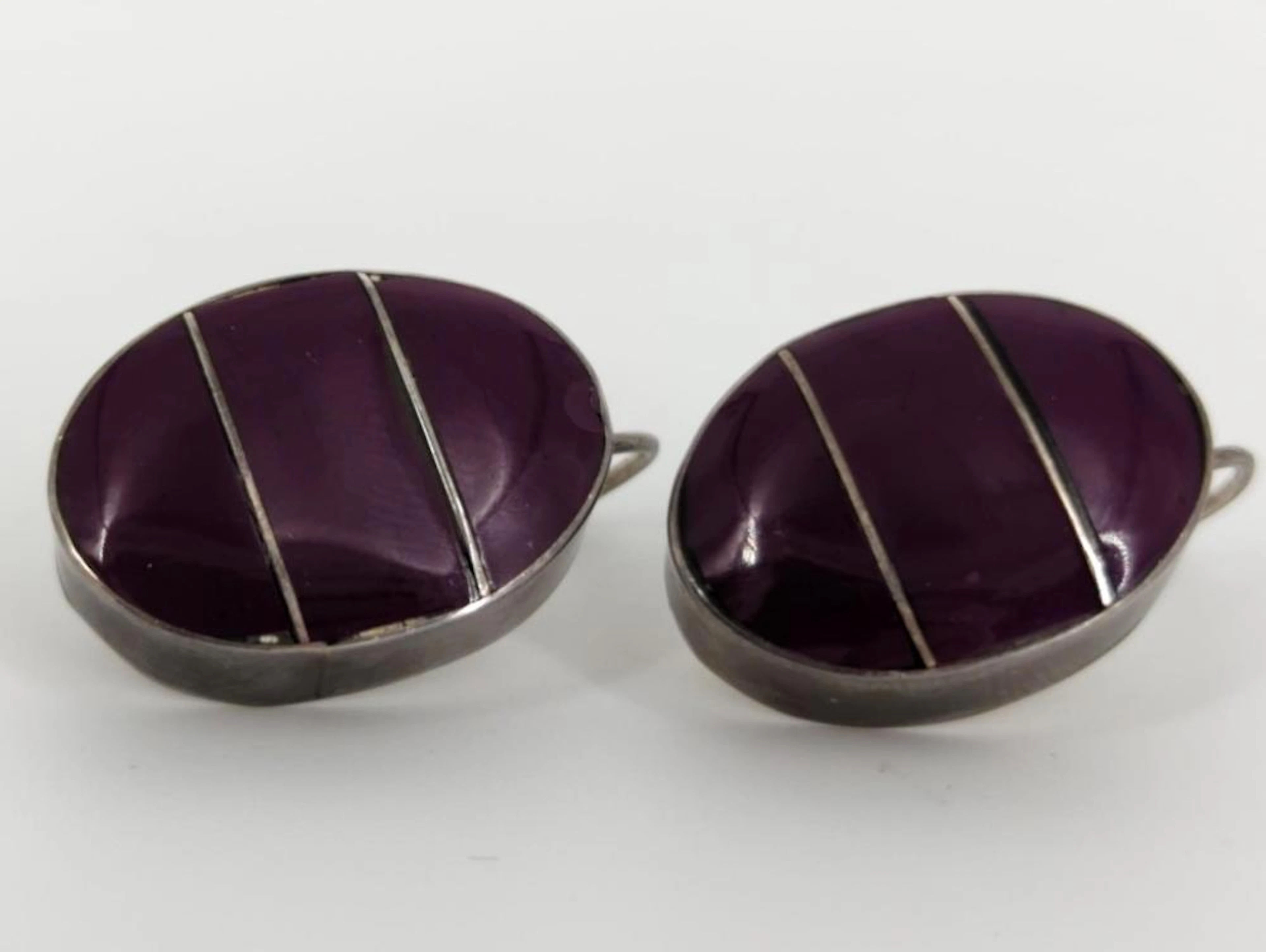 Sterling Silver & Sugilite Dangle Earrings