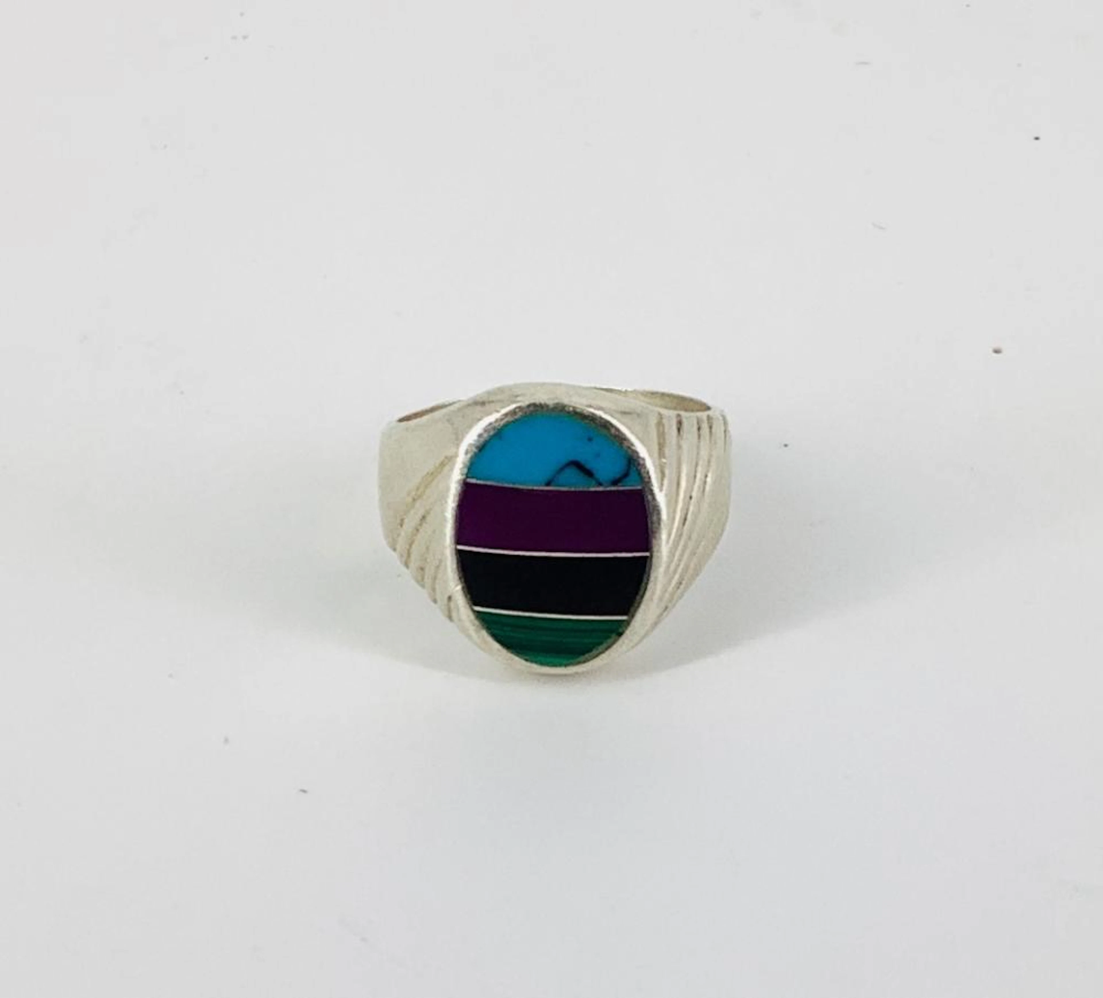 Sterling and Inlaid Stone Ring