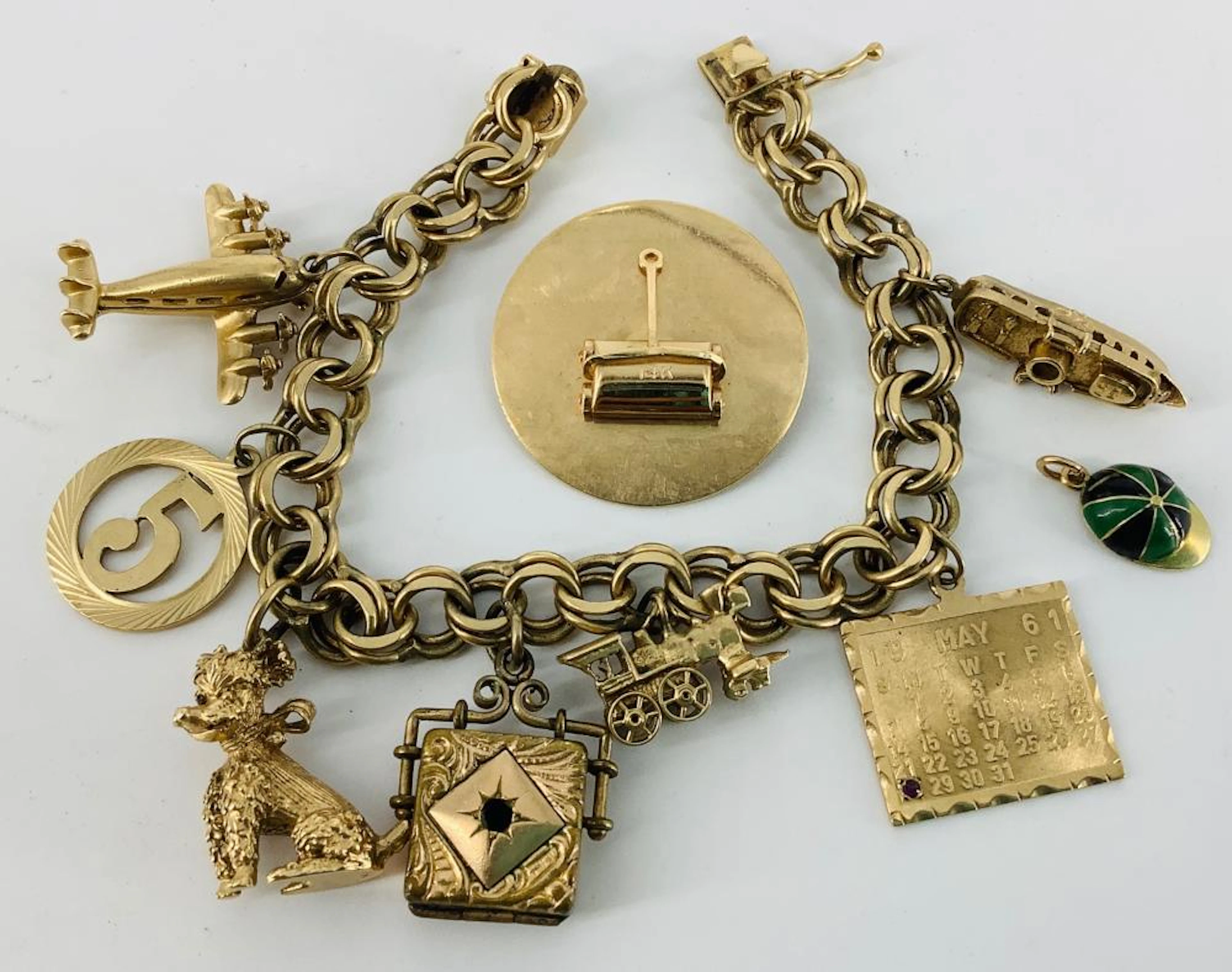 14kt Yellow Gold Charm Bracelet with Gold and Gold-Filled...