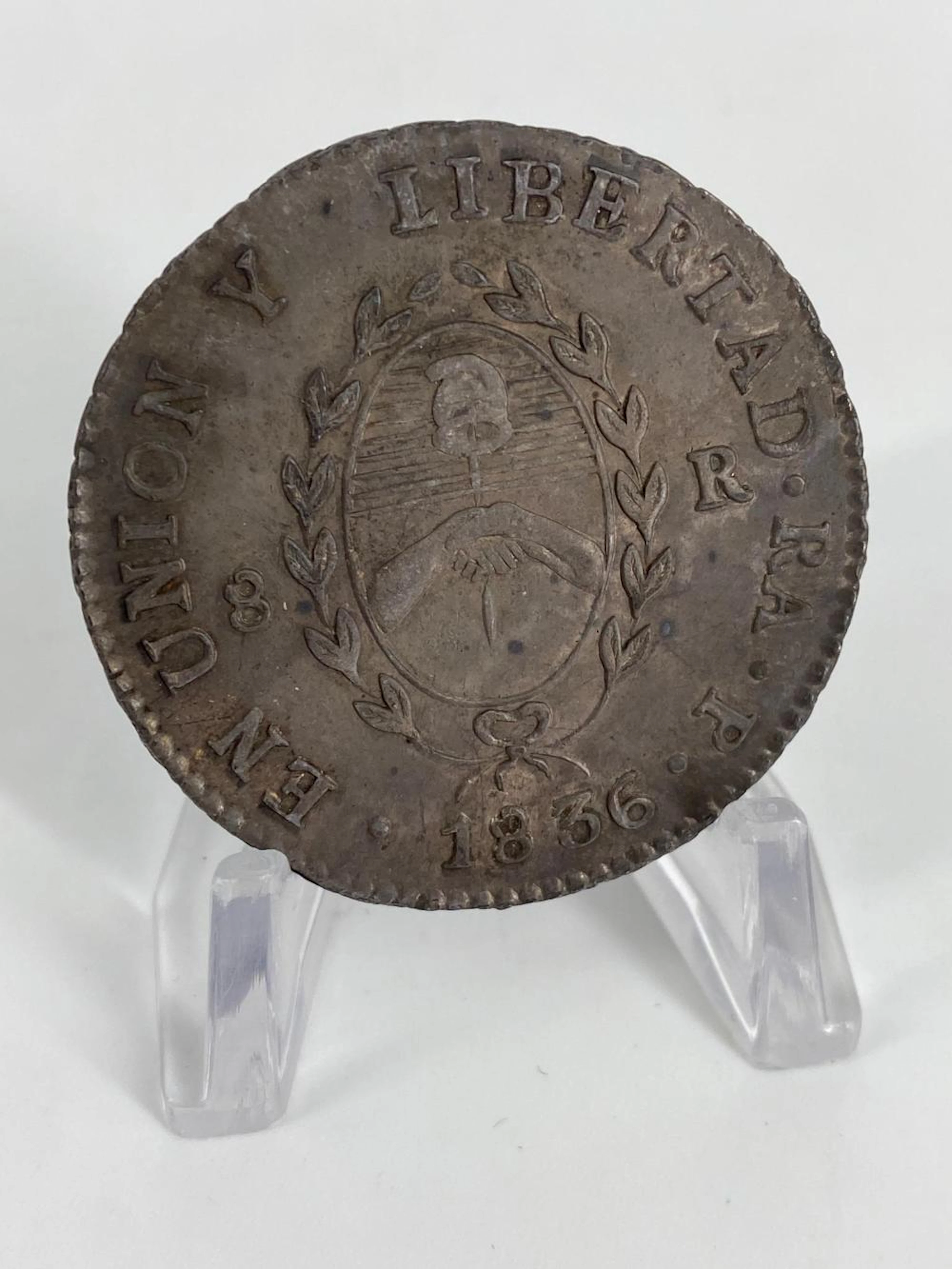 1836 RA P Argentina 8 Reales Rio de le Plata Coi