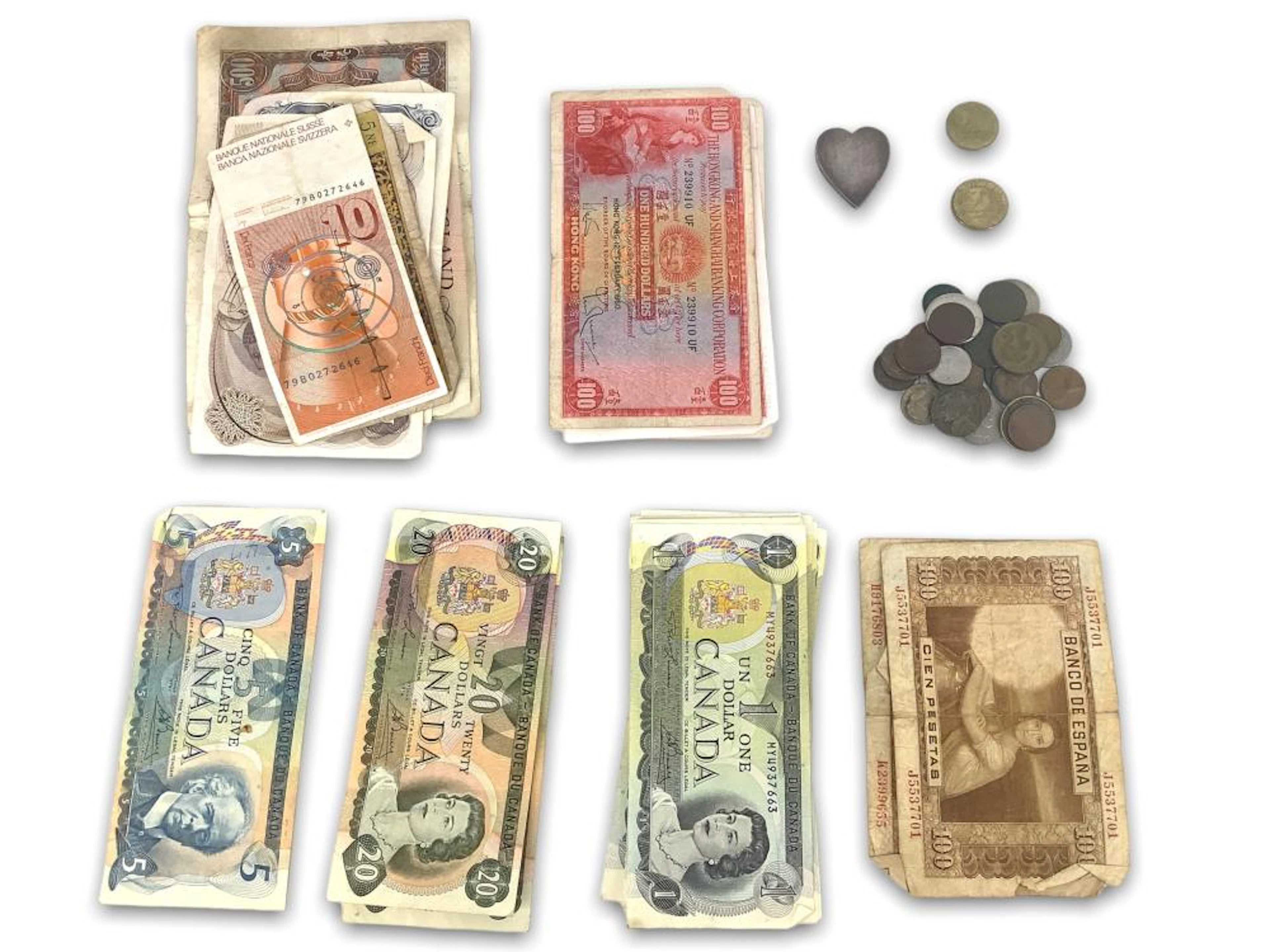 (1) Sterling Silver Heart Pendant (16) Pennies (1) Nickel...