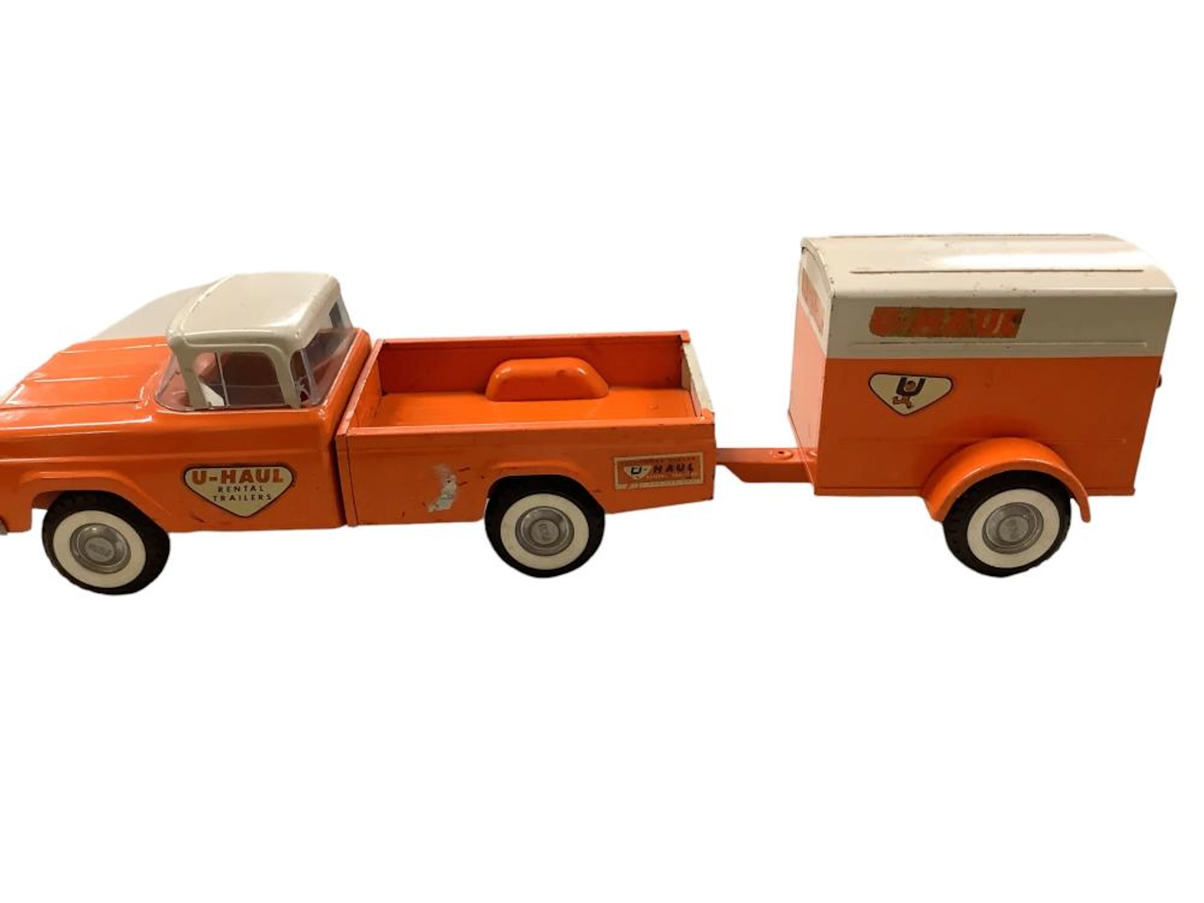 U-Haul toy truck and trailer. 21? long 5.5? high. Pressed steel by Nylint