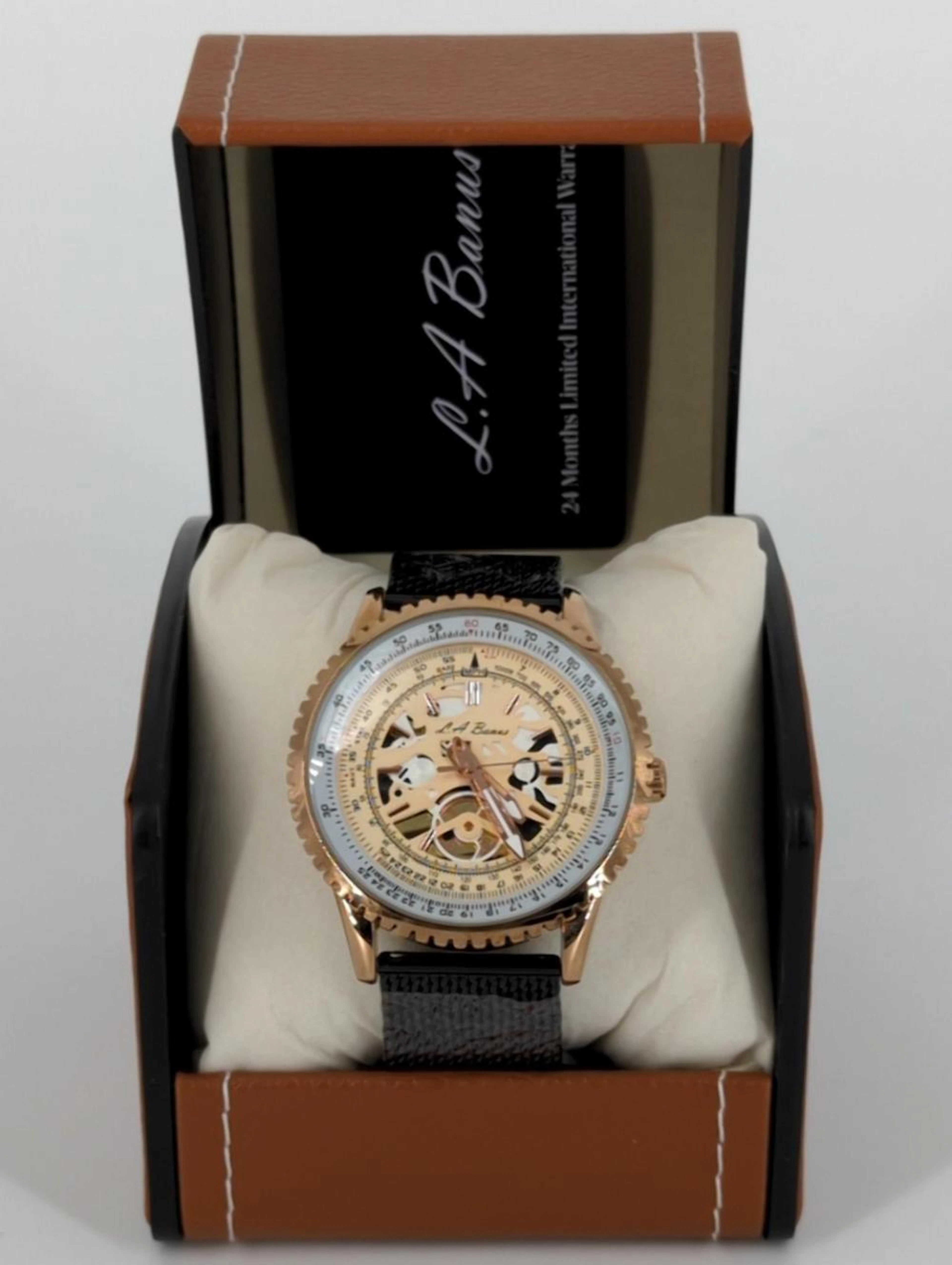 L.A. Banus Men's Skeleton Dial Wrist Watch Chronograph