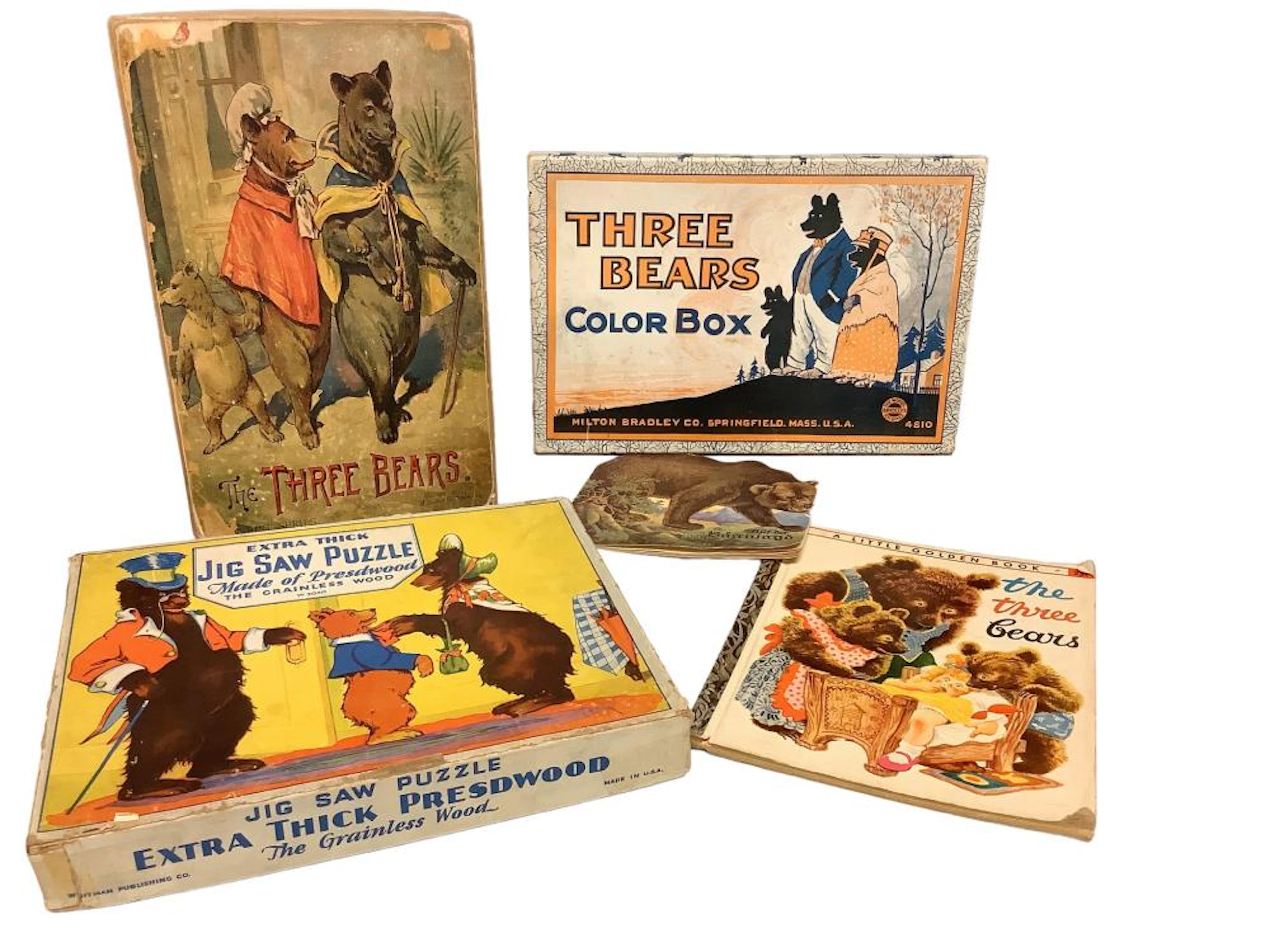 Five (5) Bear themed vintage/antique items including a...