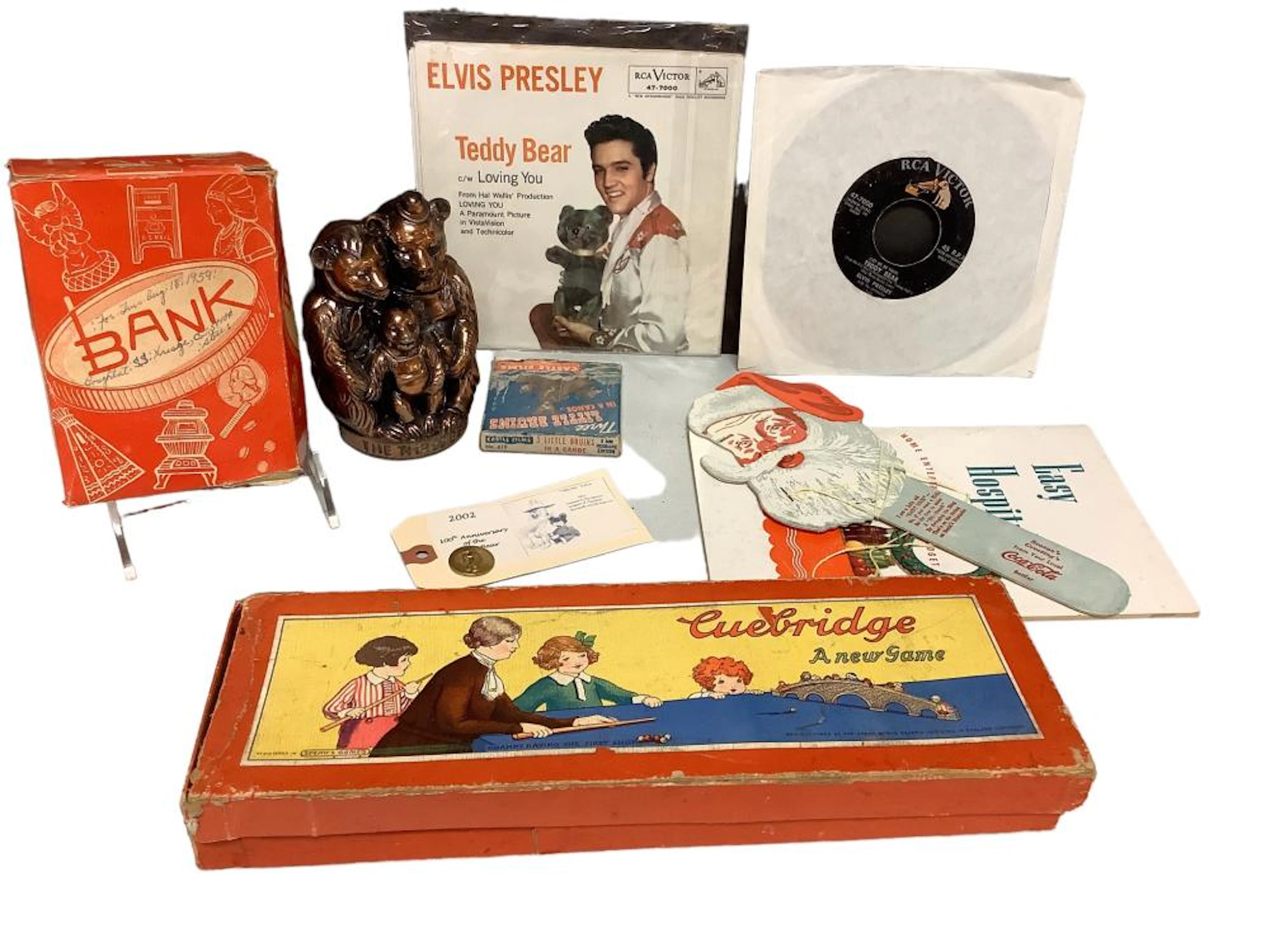 Misc lot includes 2 Elvis Presley 45 RPM records