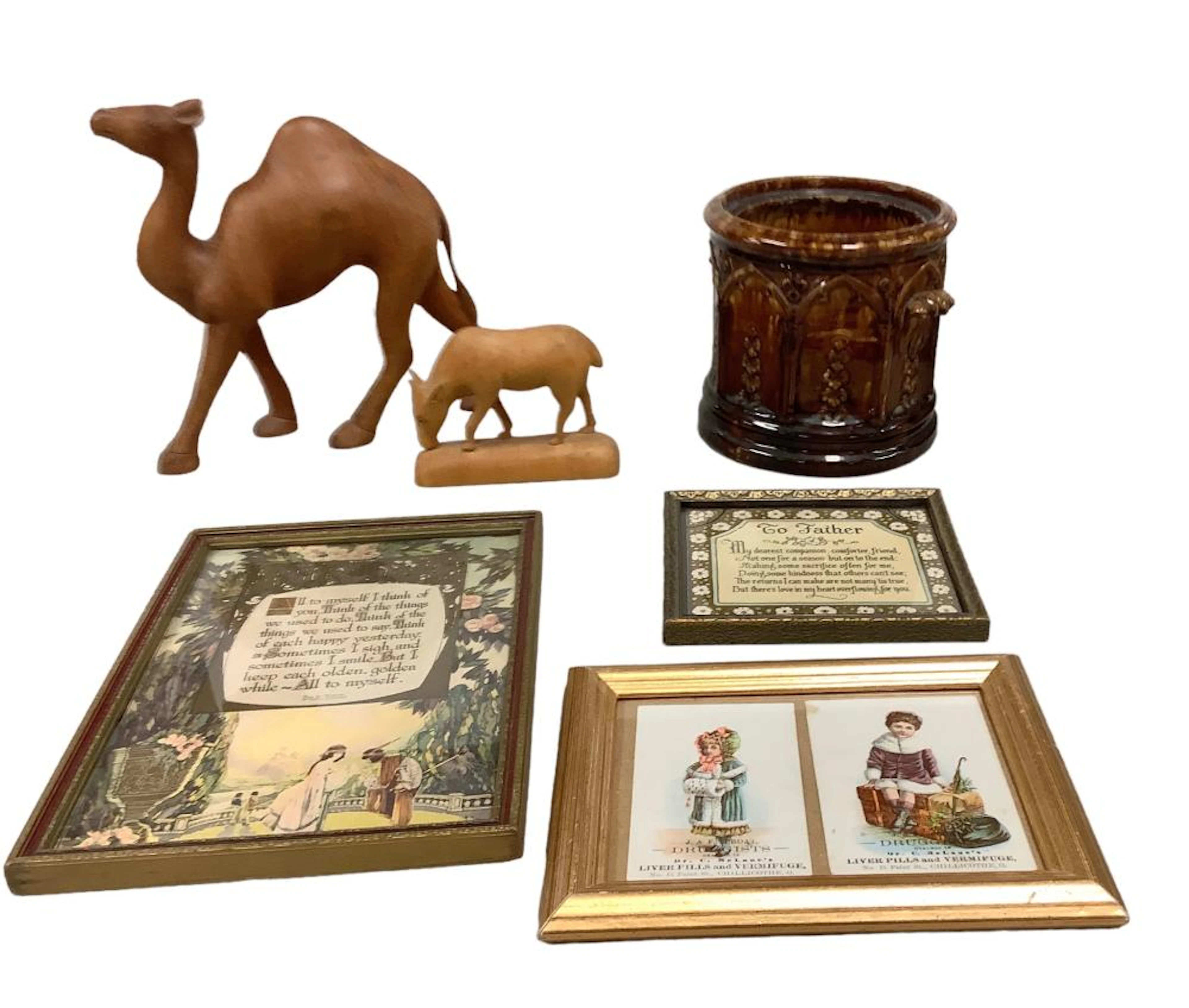 Miscellaneous lot including Brown glazed pottery urn...