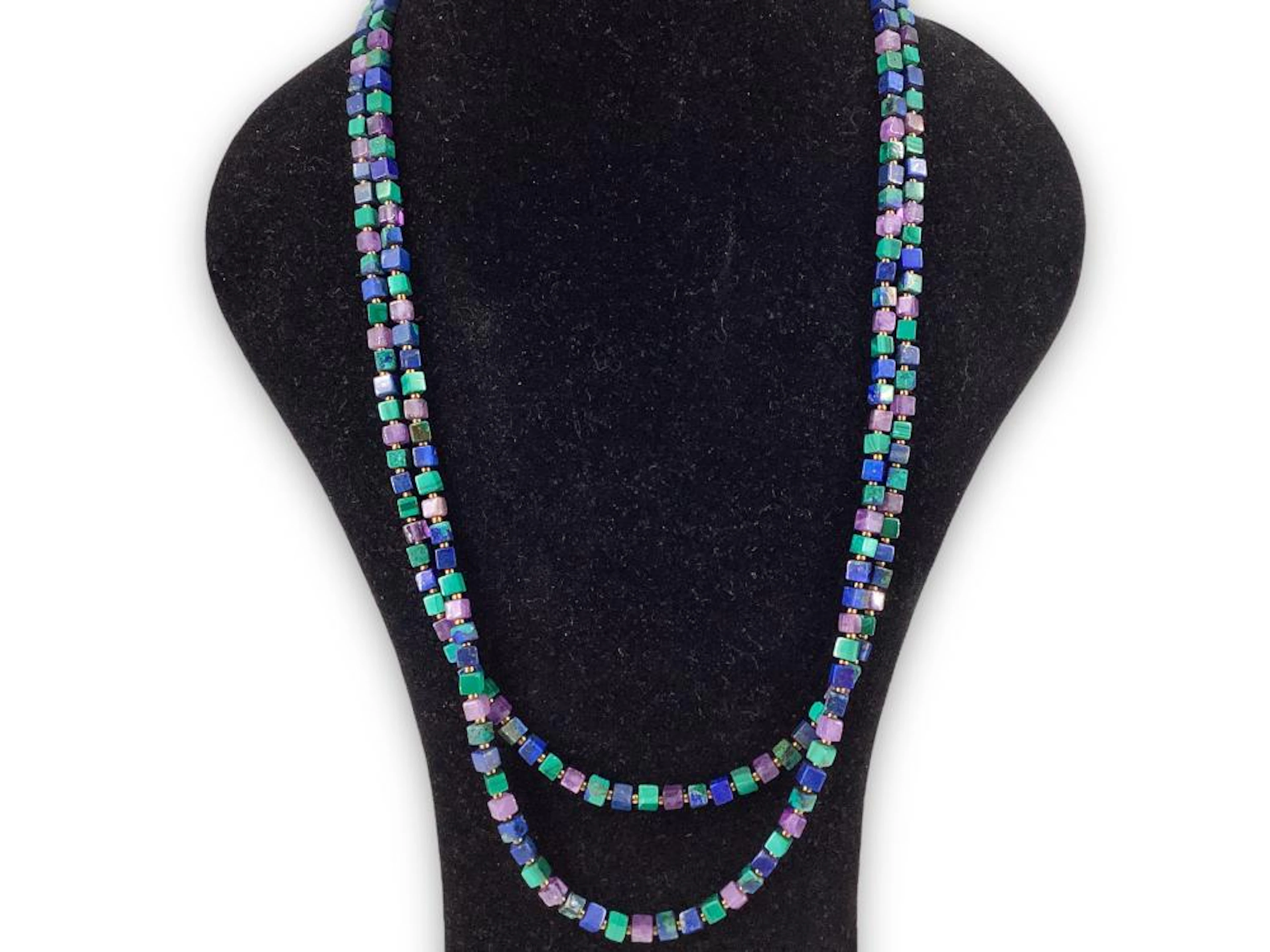 Dual Strand Stone Beaded Necklace
