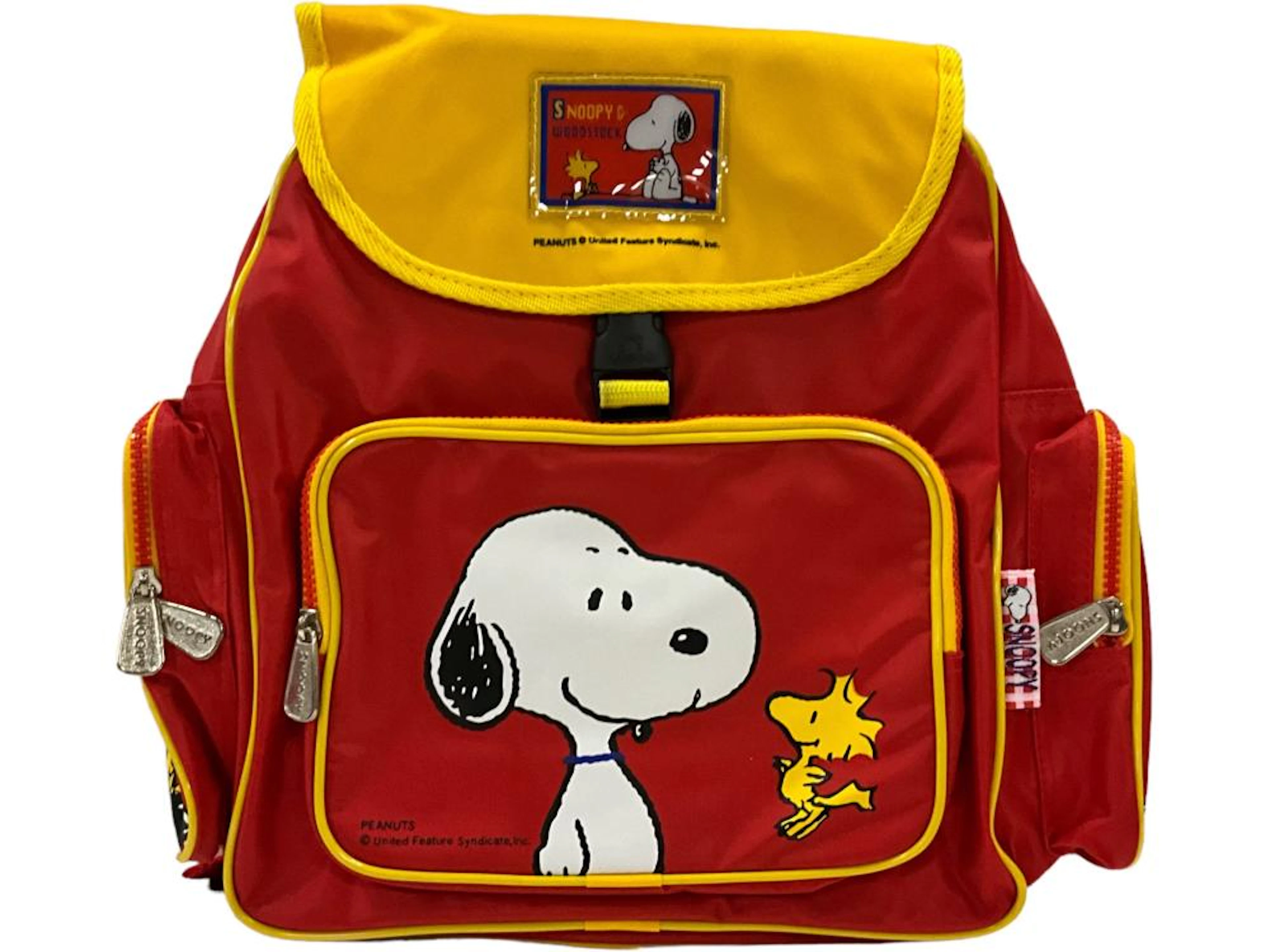 (1) NWT SNOOPY and WOODSTOCK Child Size Backpack. Measures 12? x 13 1/2?.