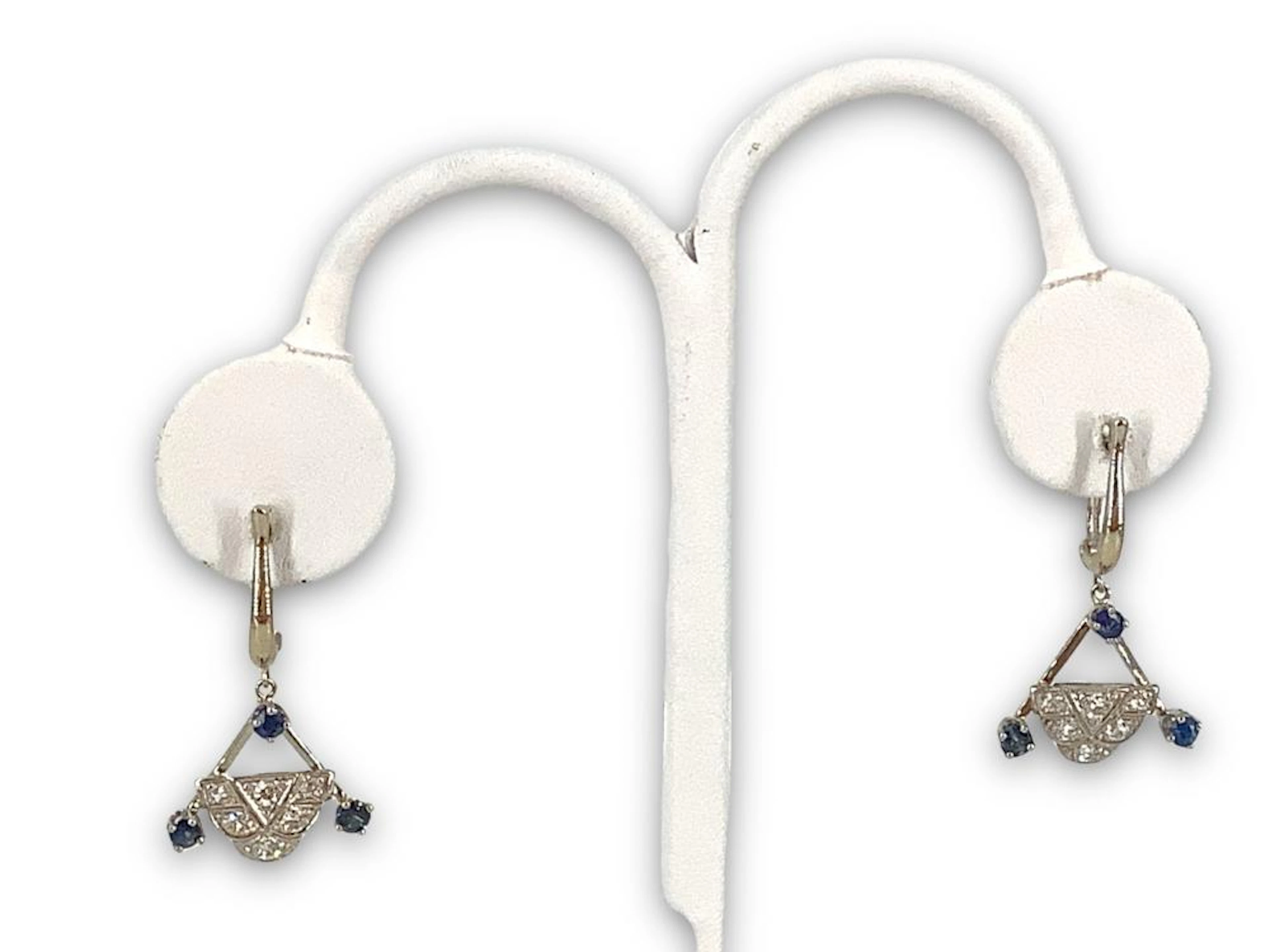 One-of-a-Kind Converted White Gold and Gemstone Dangle Earrings