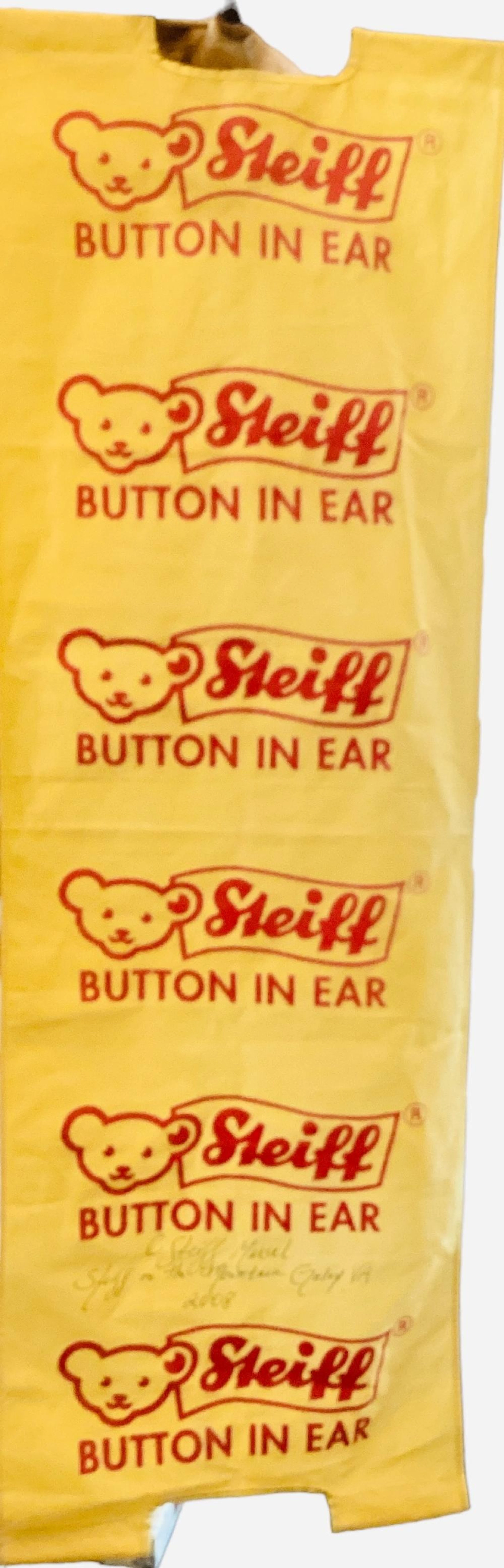 5' 10" x 23" yellow Steiff Banner signed by C. Steiff Meisel.