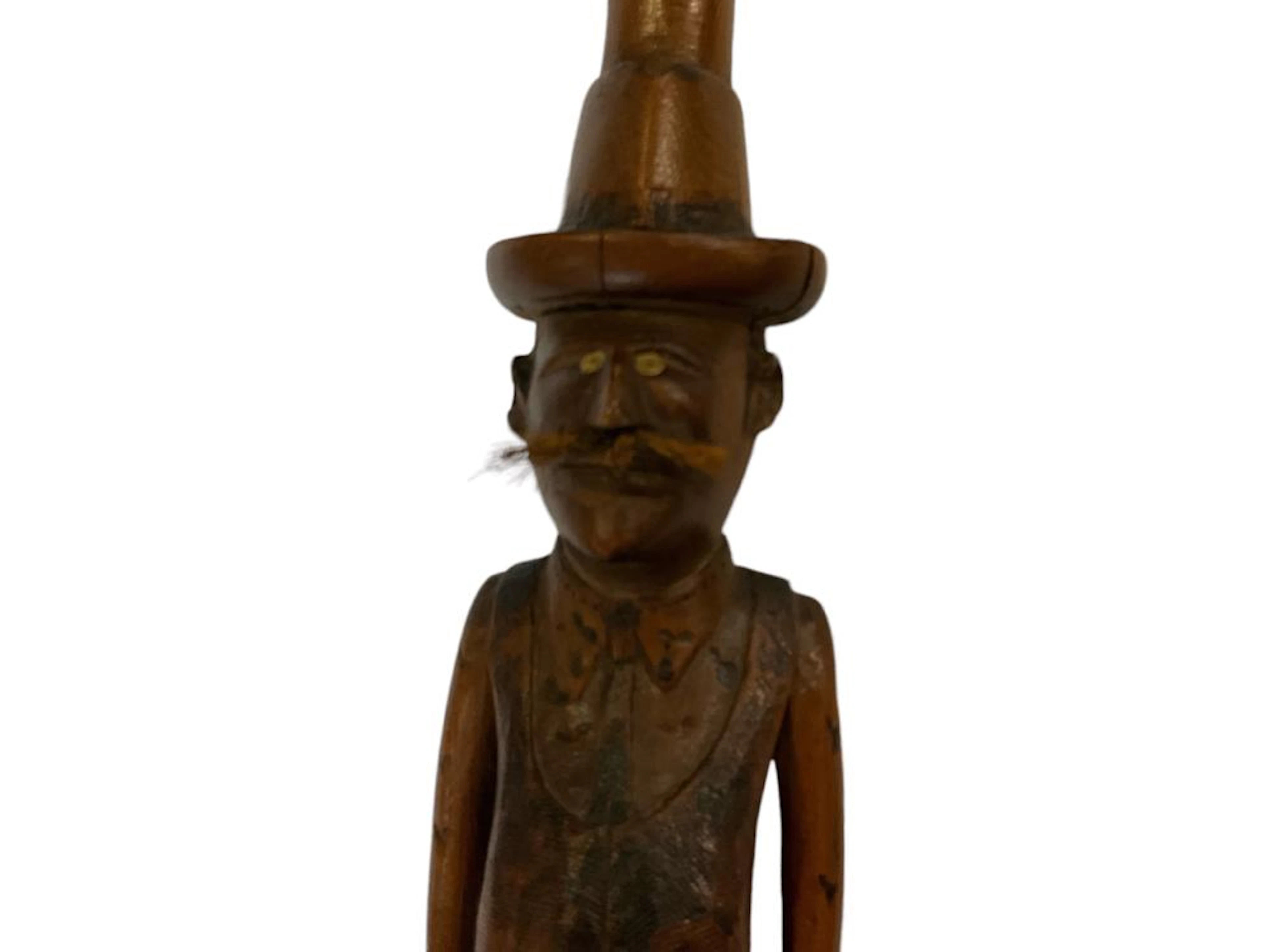 Antique Carved Wooden Folk Art Cane