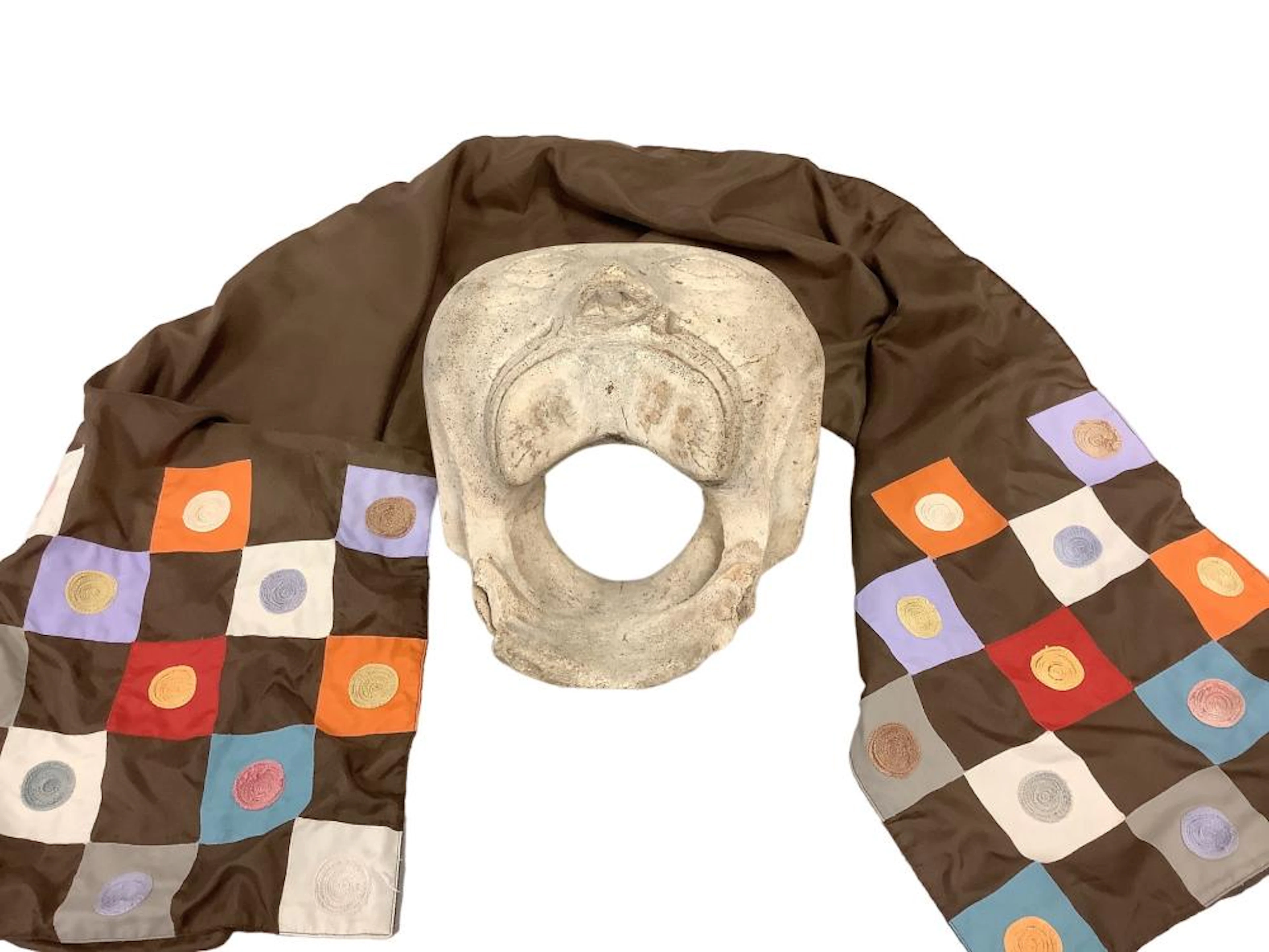 Bone Sculpture and Scarf