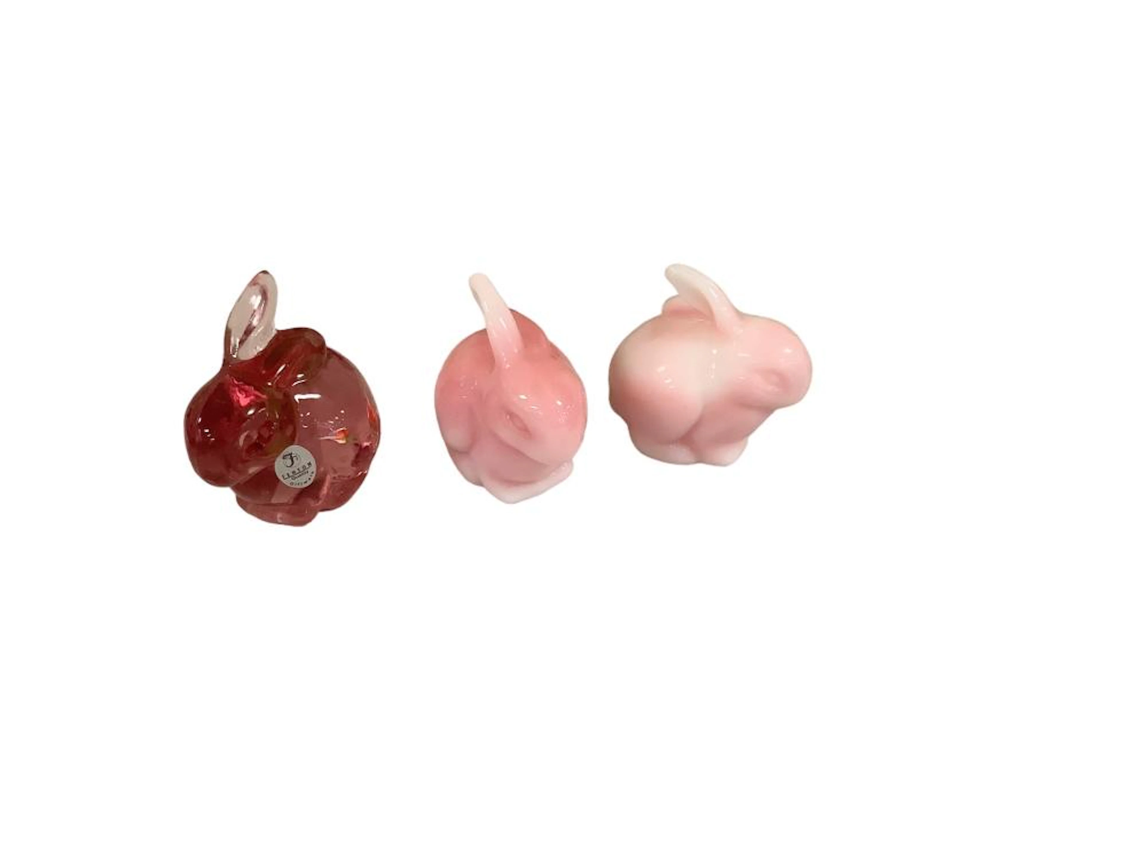 Fenton Glass Bunny Figurines