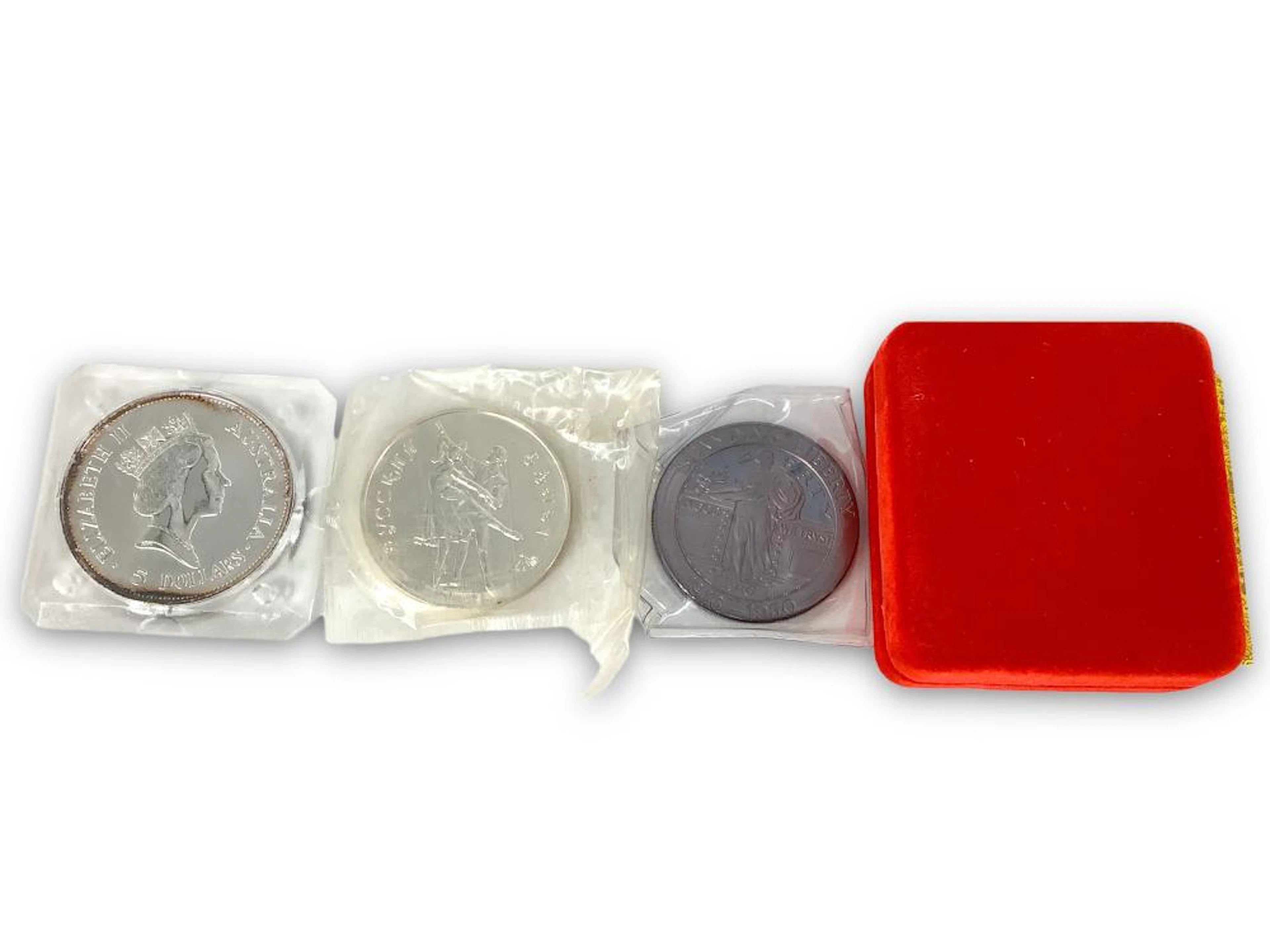 Three Silver Coins/Rounds + Boxed Chinese Gold/Silver Two-Coin Set