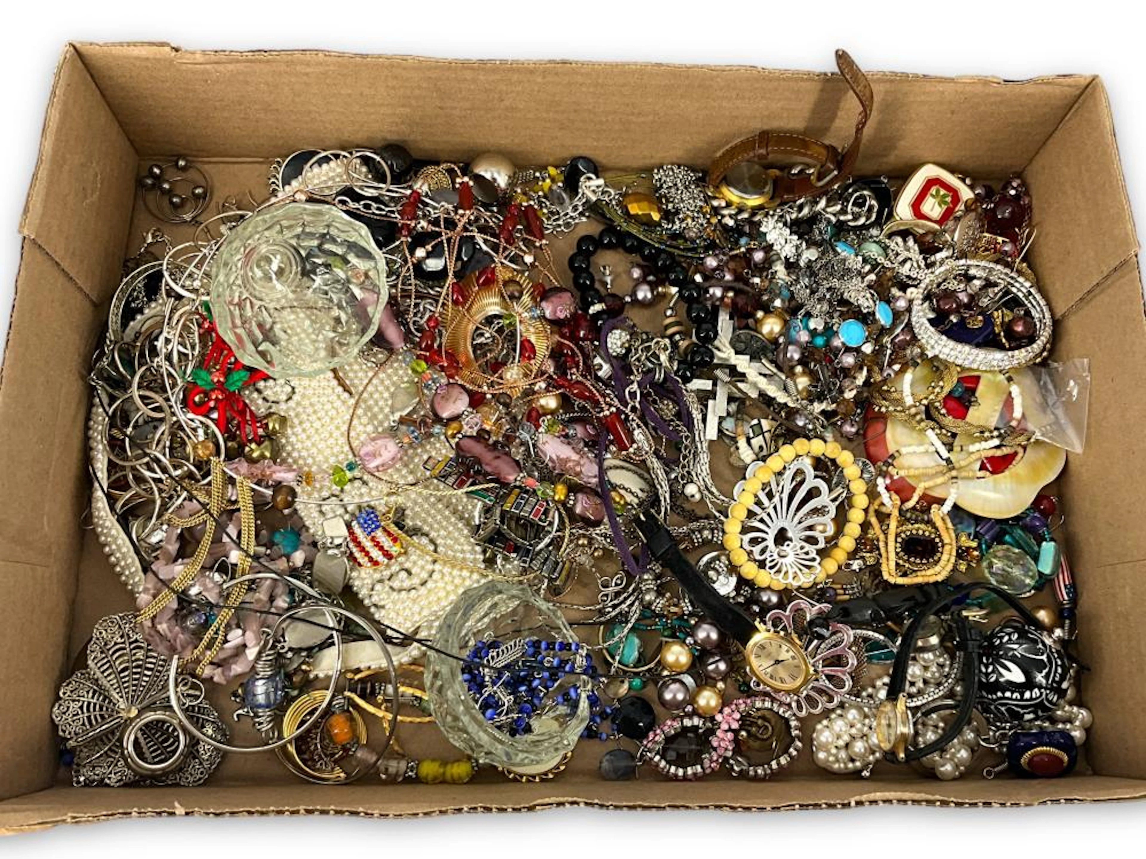 Box Lot Of Jewelry & Accessories