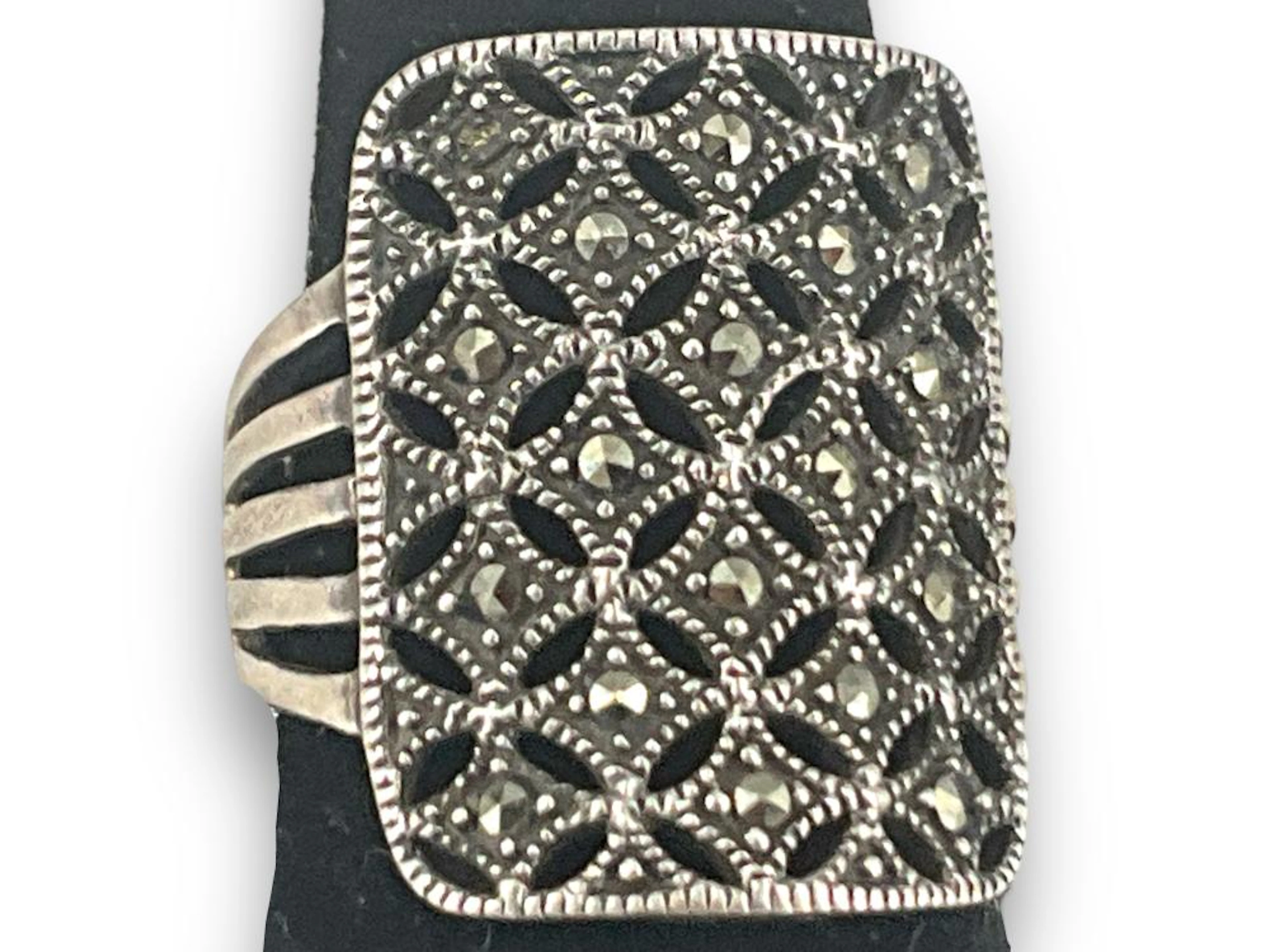 Sterling Silver and Marcasite Stone Ring