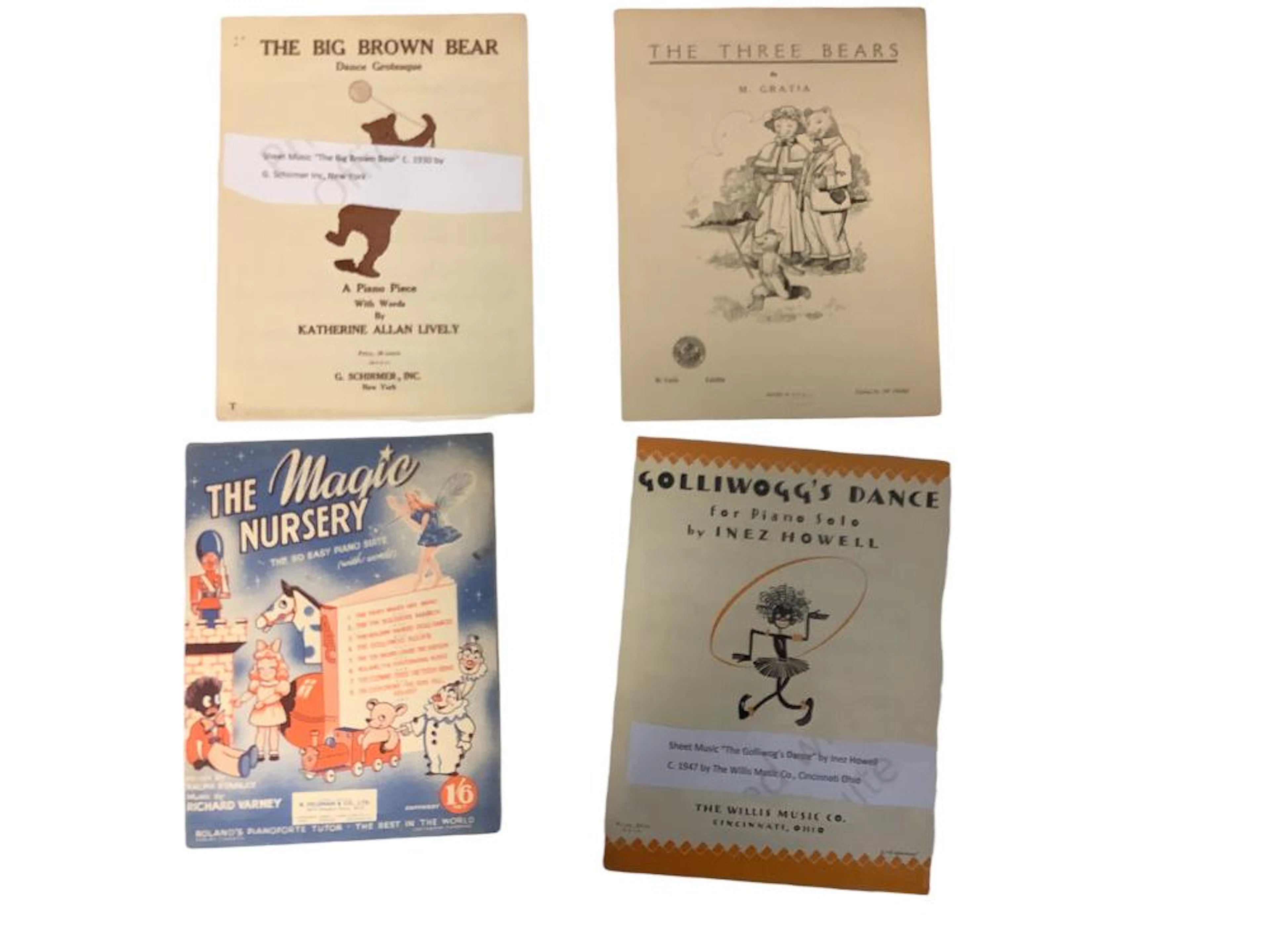 (4) Vintage Children's Sheet Music