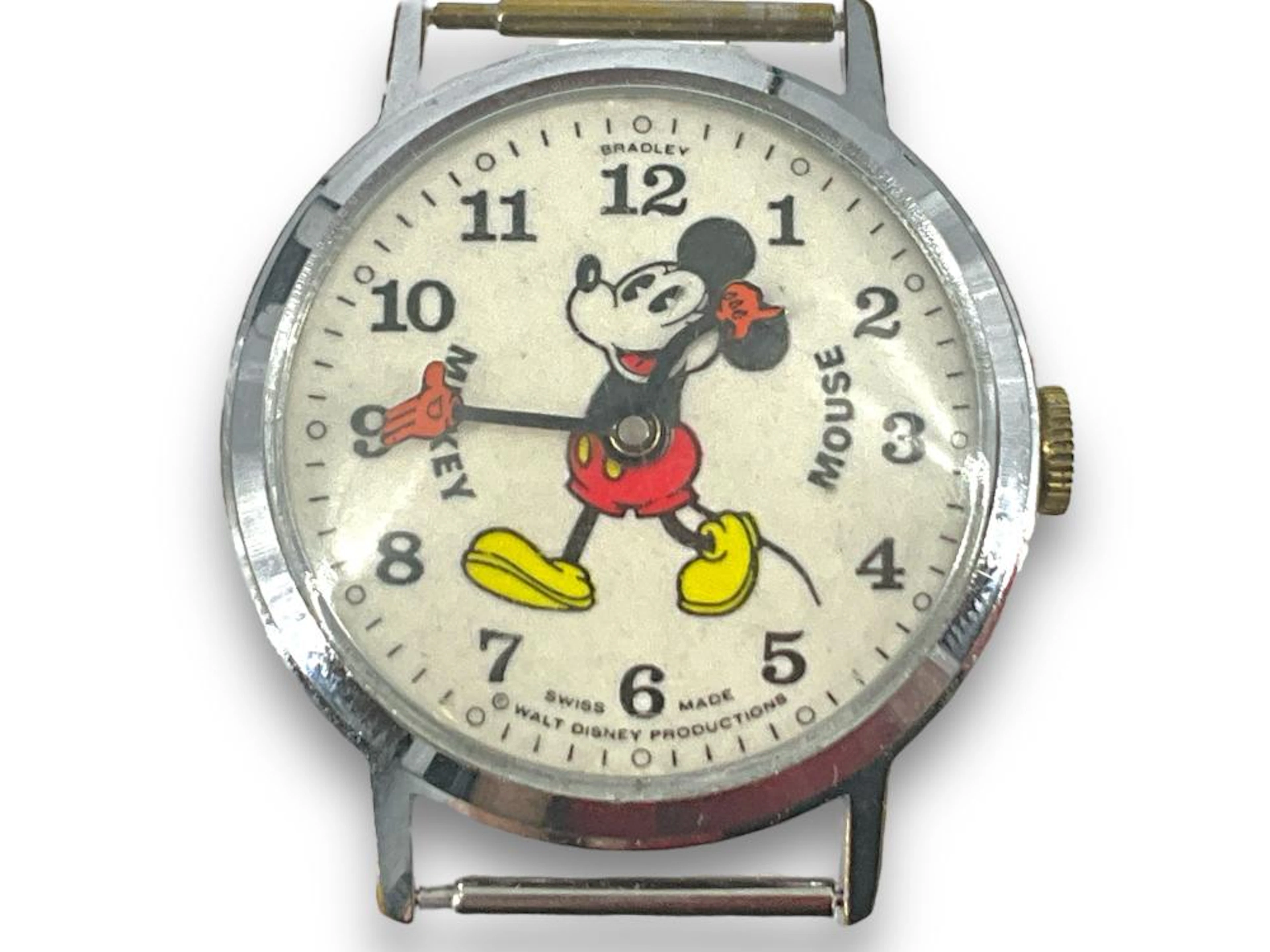 Bradley Mickey Mouse Dial Wrist Watch Face - Walt Disney Productions