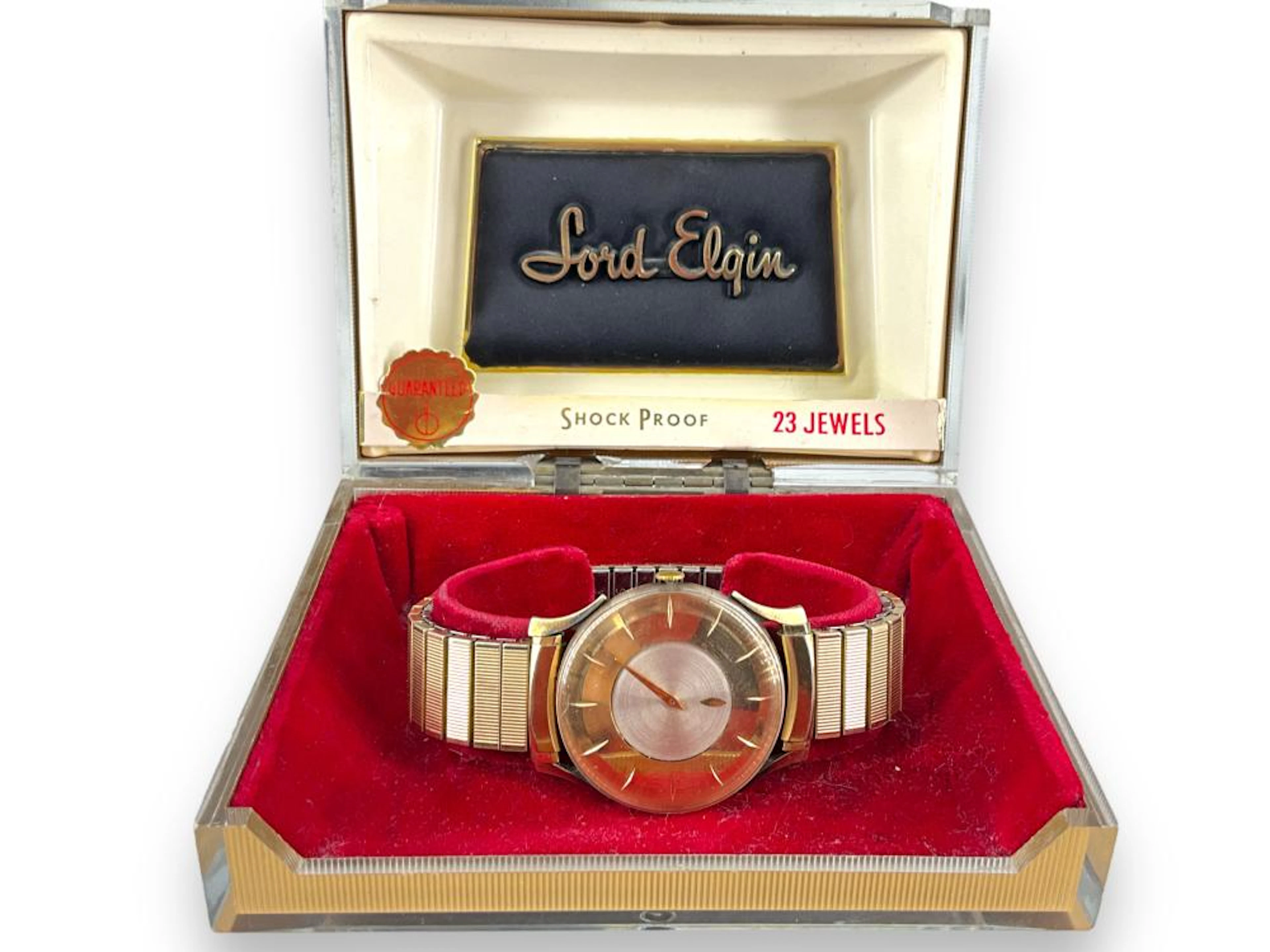 Vintage Lord Elgin Wrist Watch - Futura Mystery Dial and Gold Case