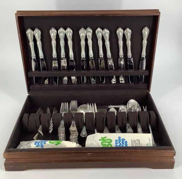 Sterling Silver Flatware in Wooden Box