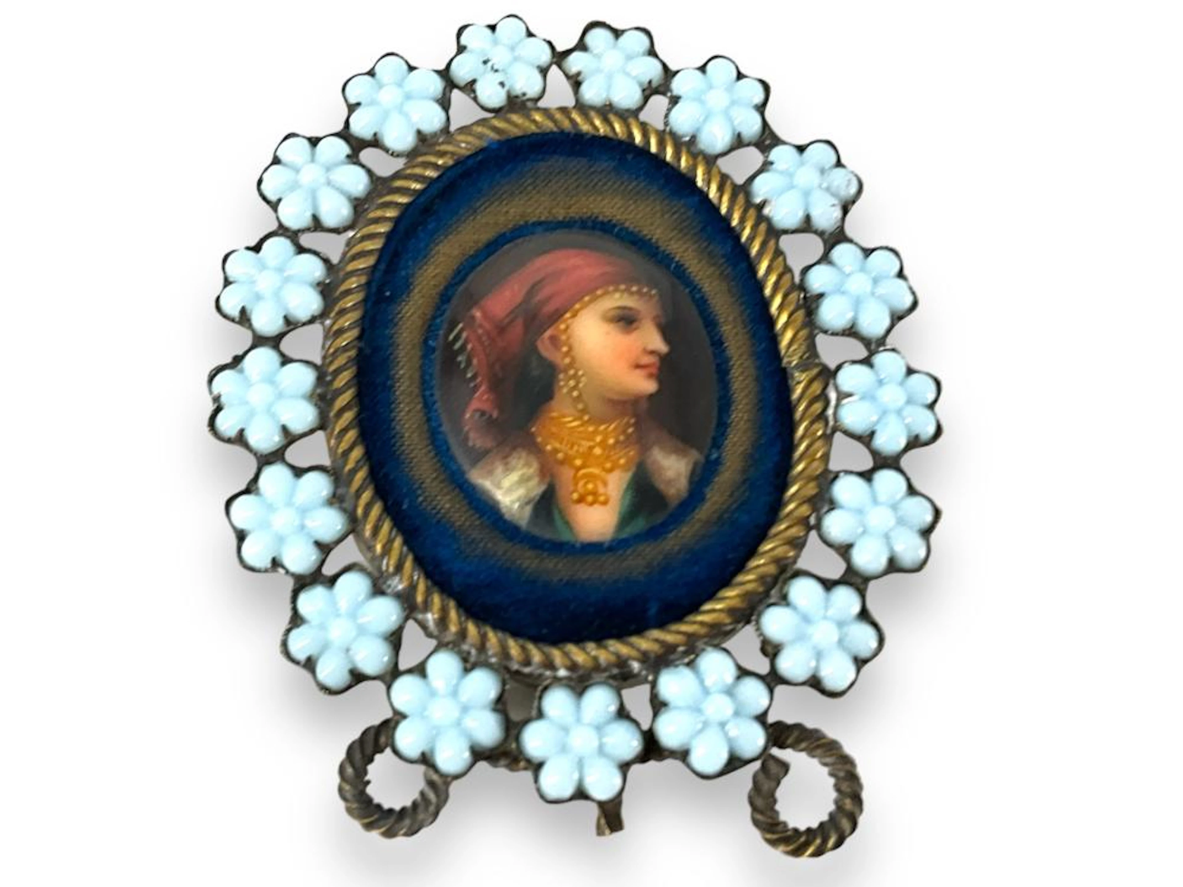 Porcelain Miniature Painting in Early Frame