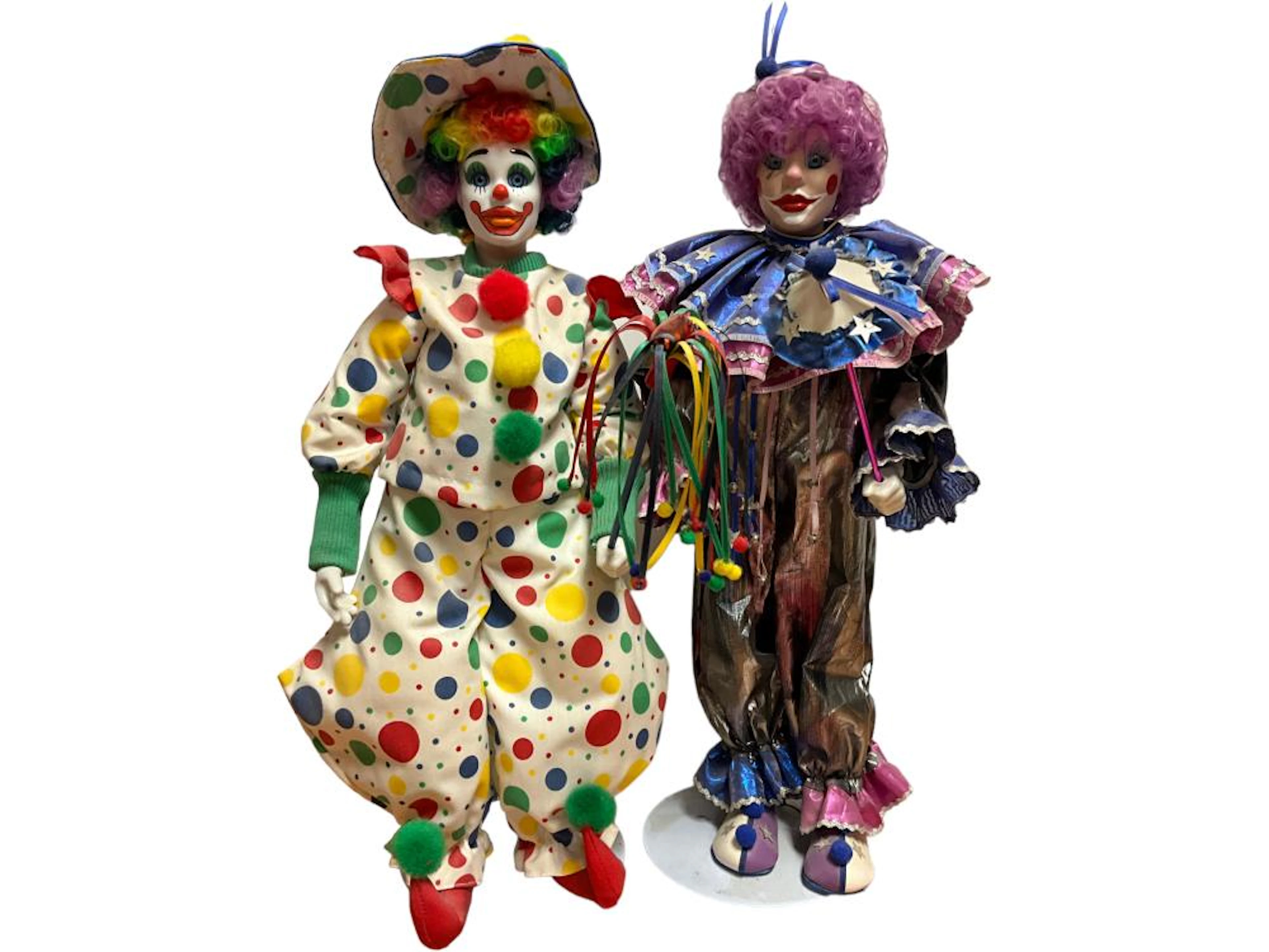 (2) Vintage Porcelain/Ceramic and Cloth Dolls 19 in. (48.3 cm.)