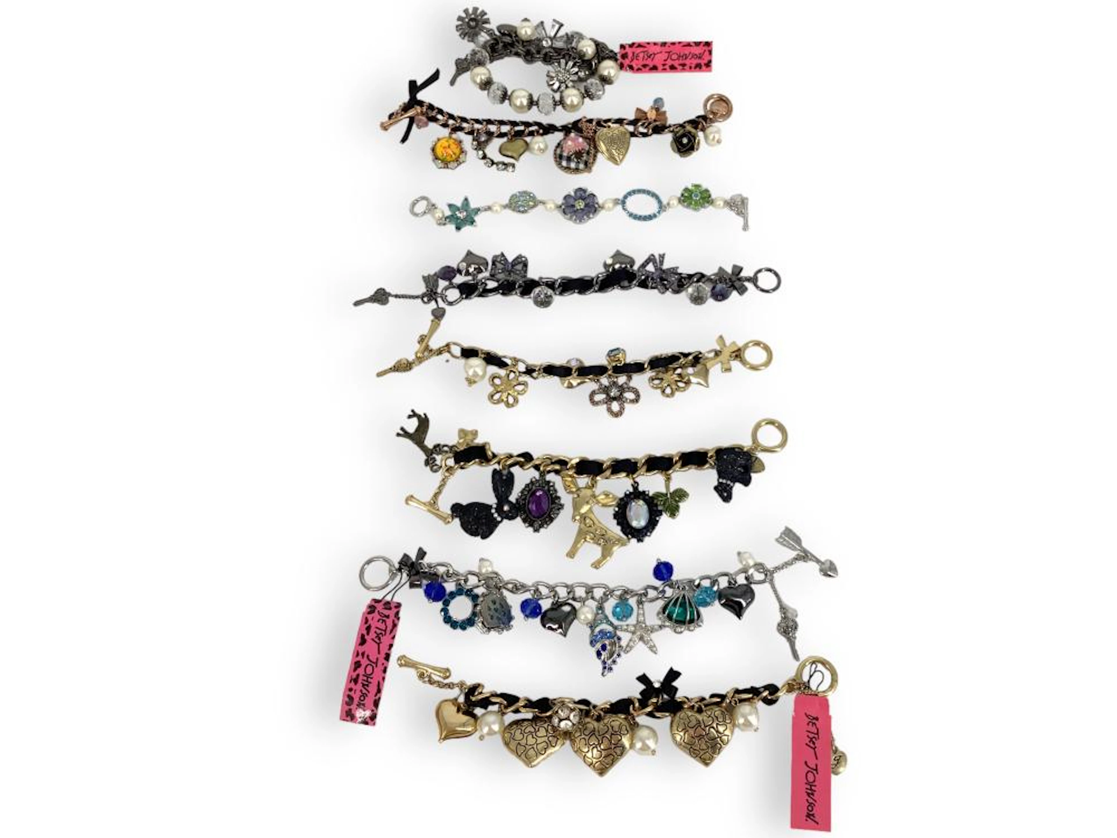 Eight Betsey Johnson Bracelets