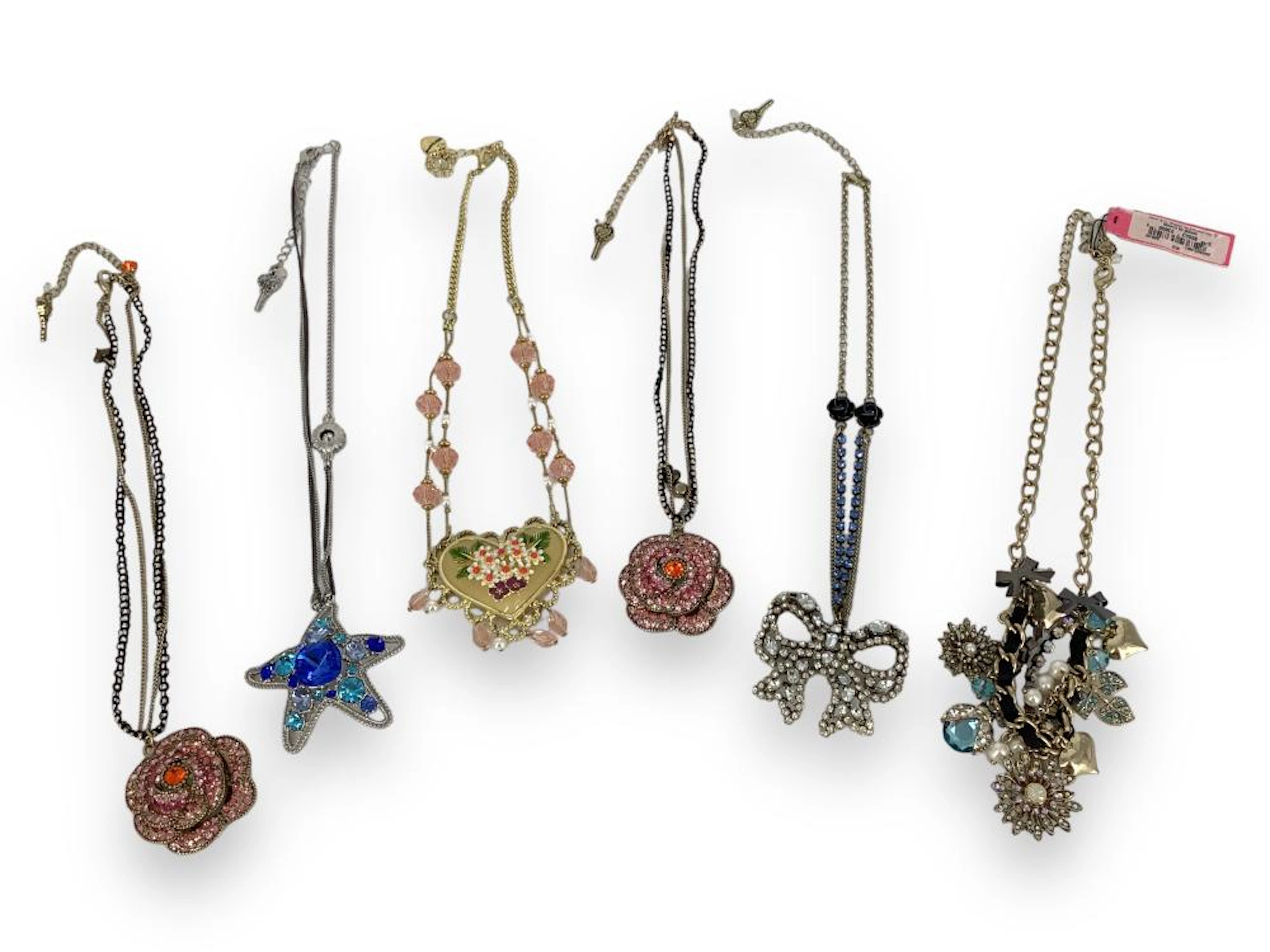 Six Betsey Johnson Necklaces