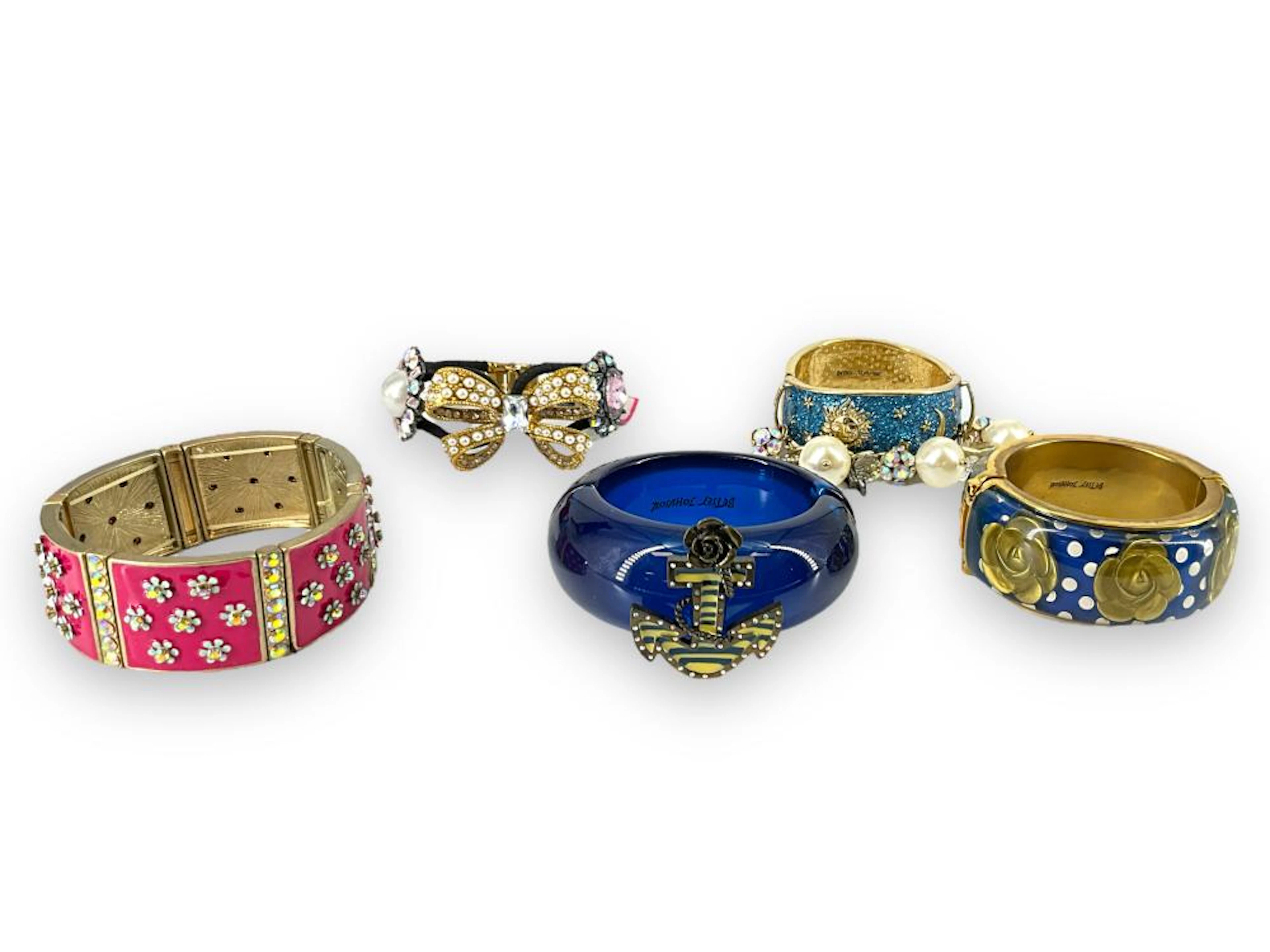 Five Betsey Johnson Bangles/Bracelets