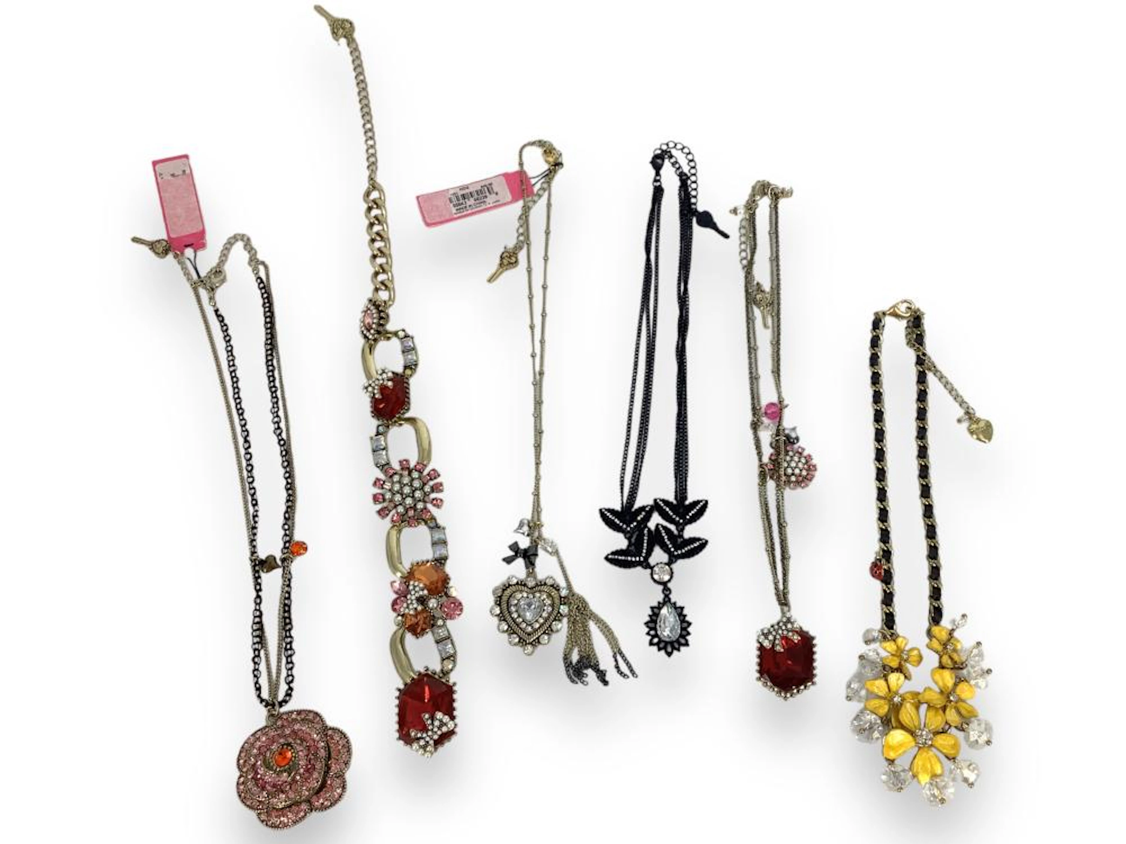 Six Betsey Johnson Necklaces