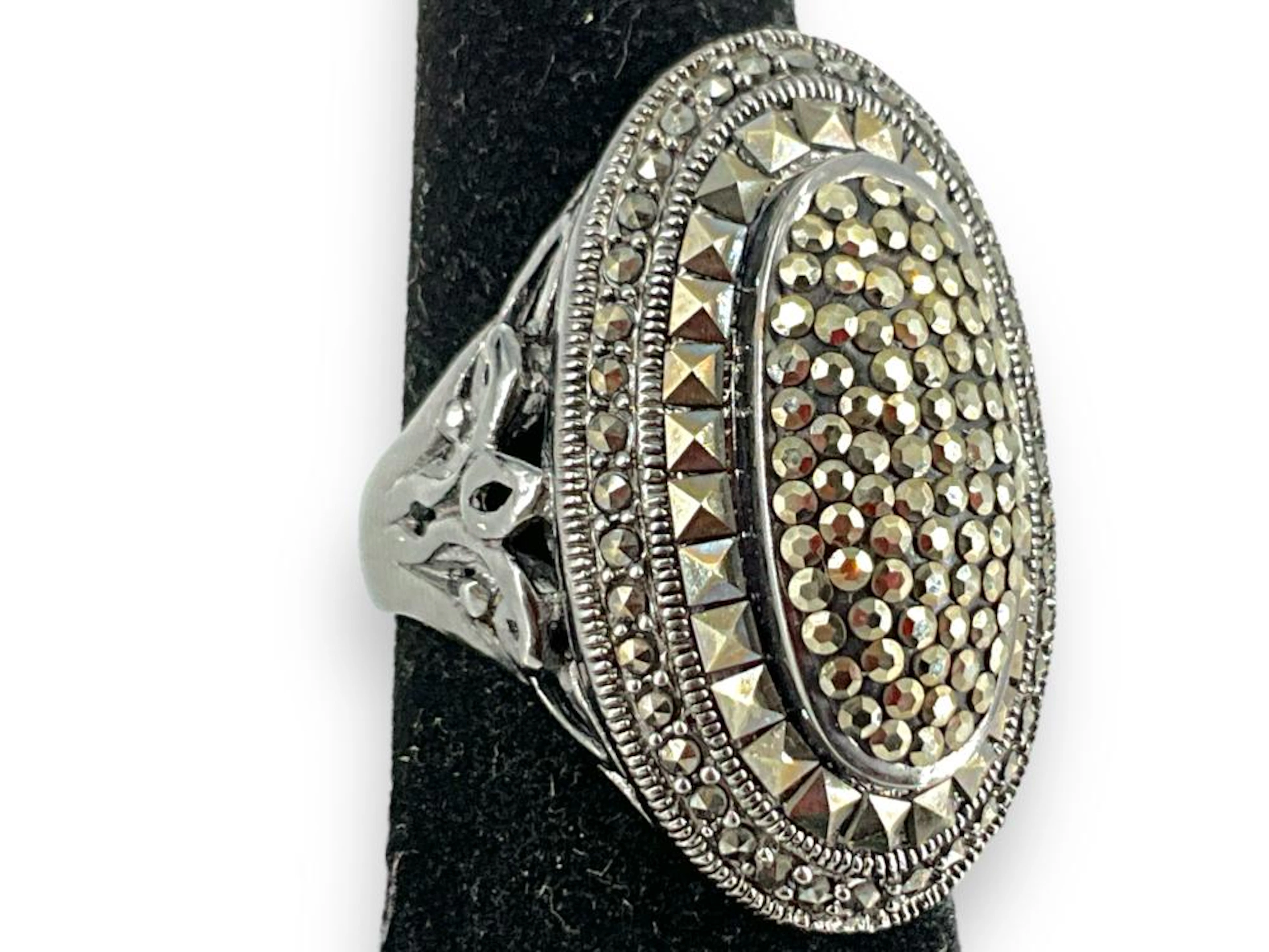 Sterling Silver and Marcasite/Pyrite Stone Ring