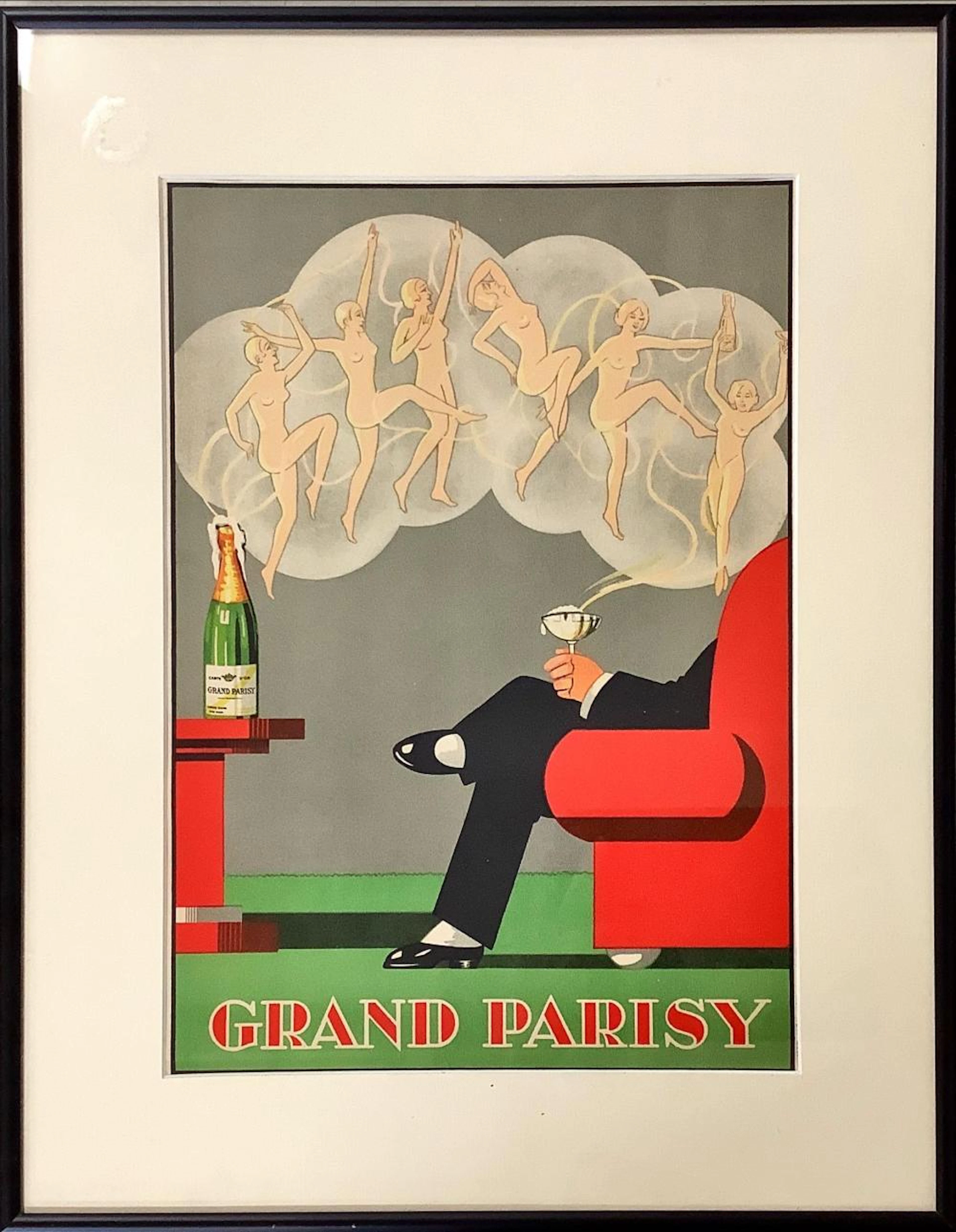 Framed Print Reproduction of ?Grand Parisy? Champagne Poster
