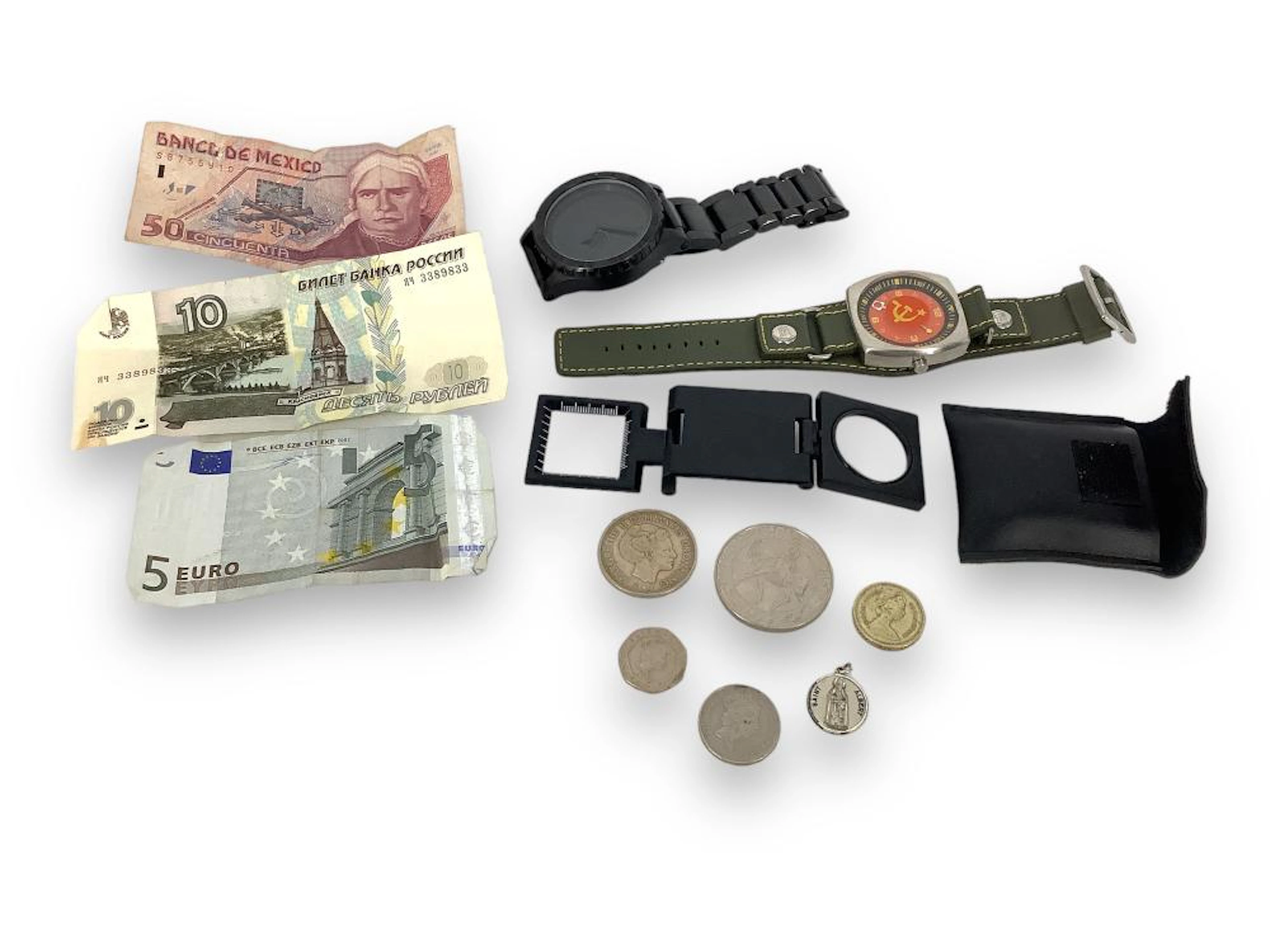 Foreign Coins and Currency + Accessories