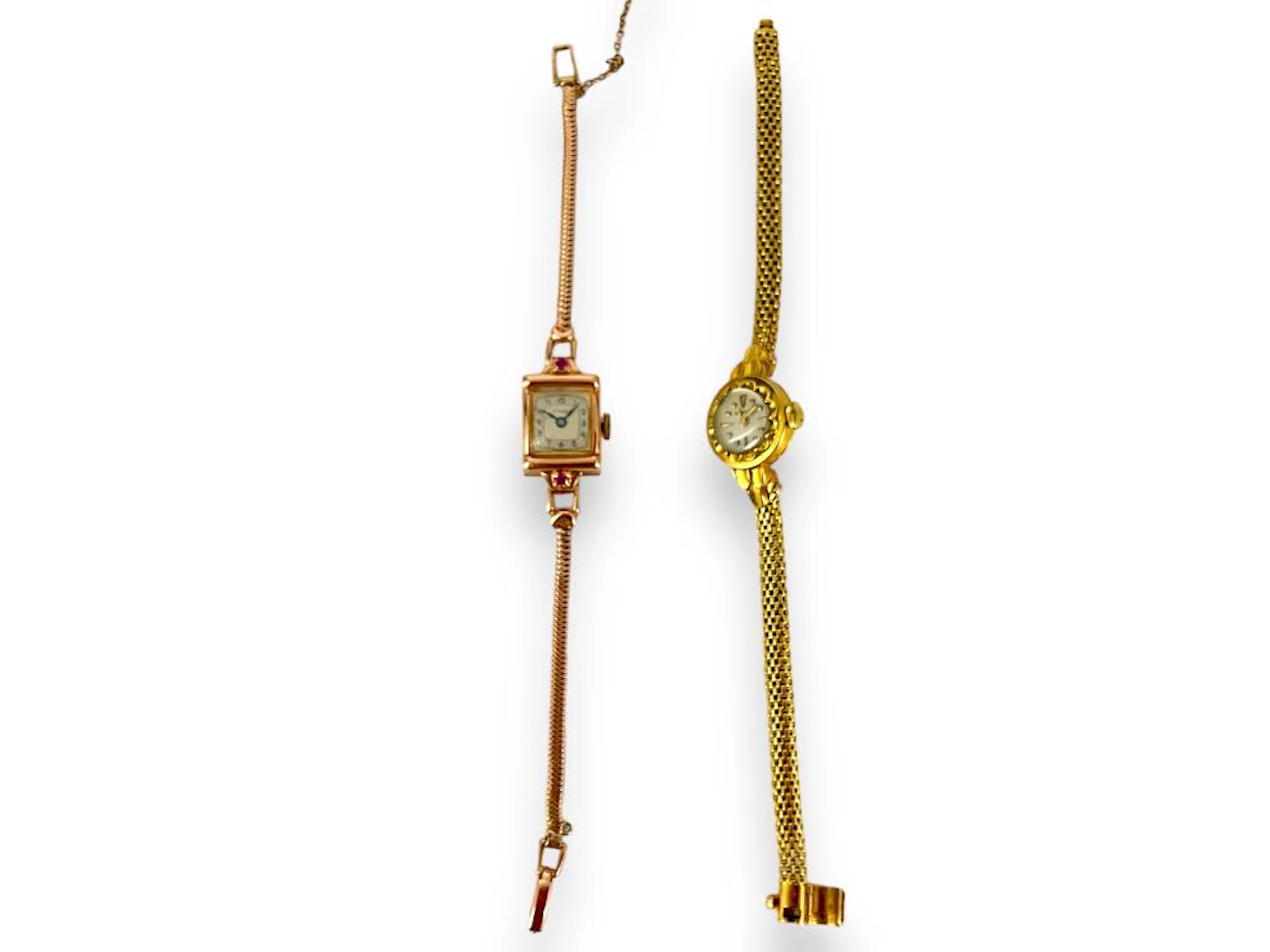 Two Vintage Ladies' Wrist Watches in Gold - Broke