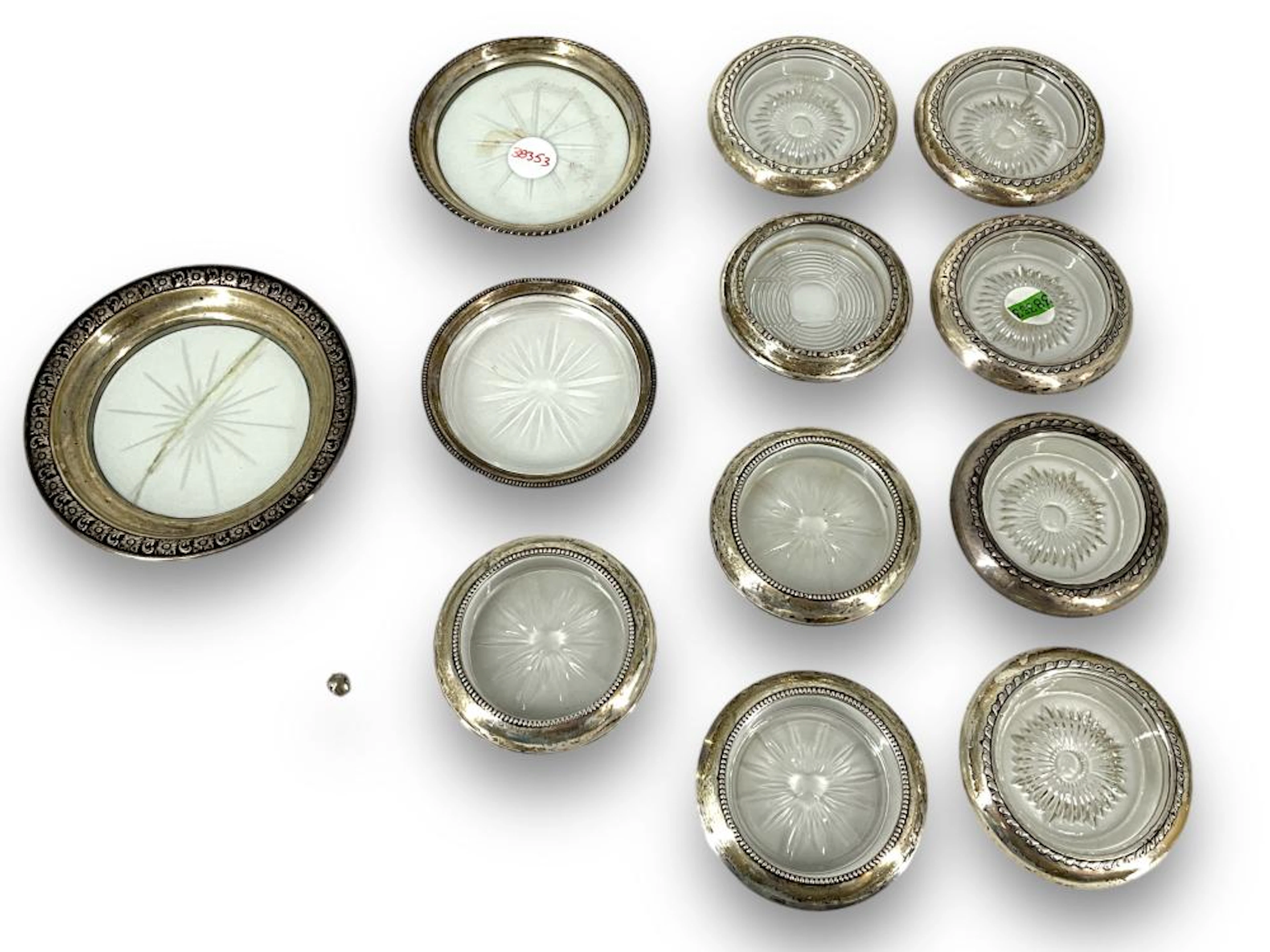 Silver & Glass Coasters & Small Dishes