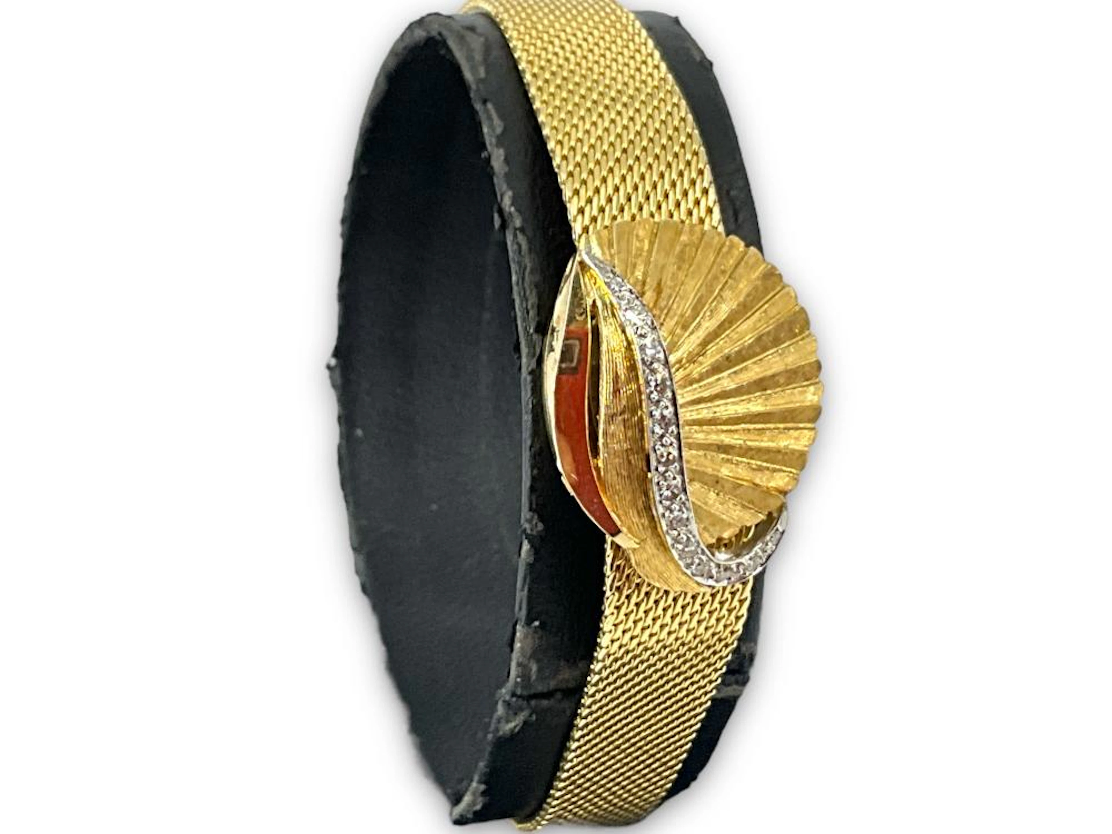 Ladies' 14kt Yellow Gold Vintage Omega Wrist Watch with Diamonds - Box & Papers