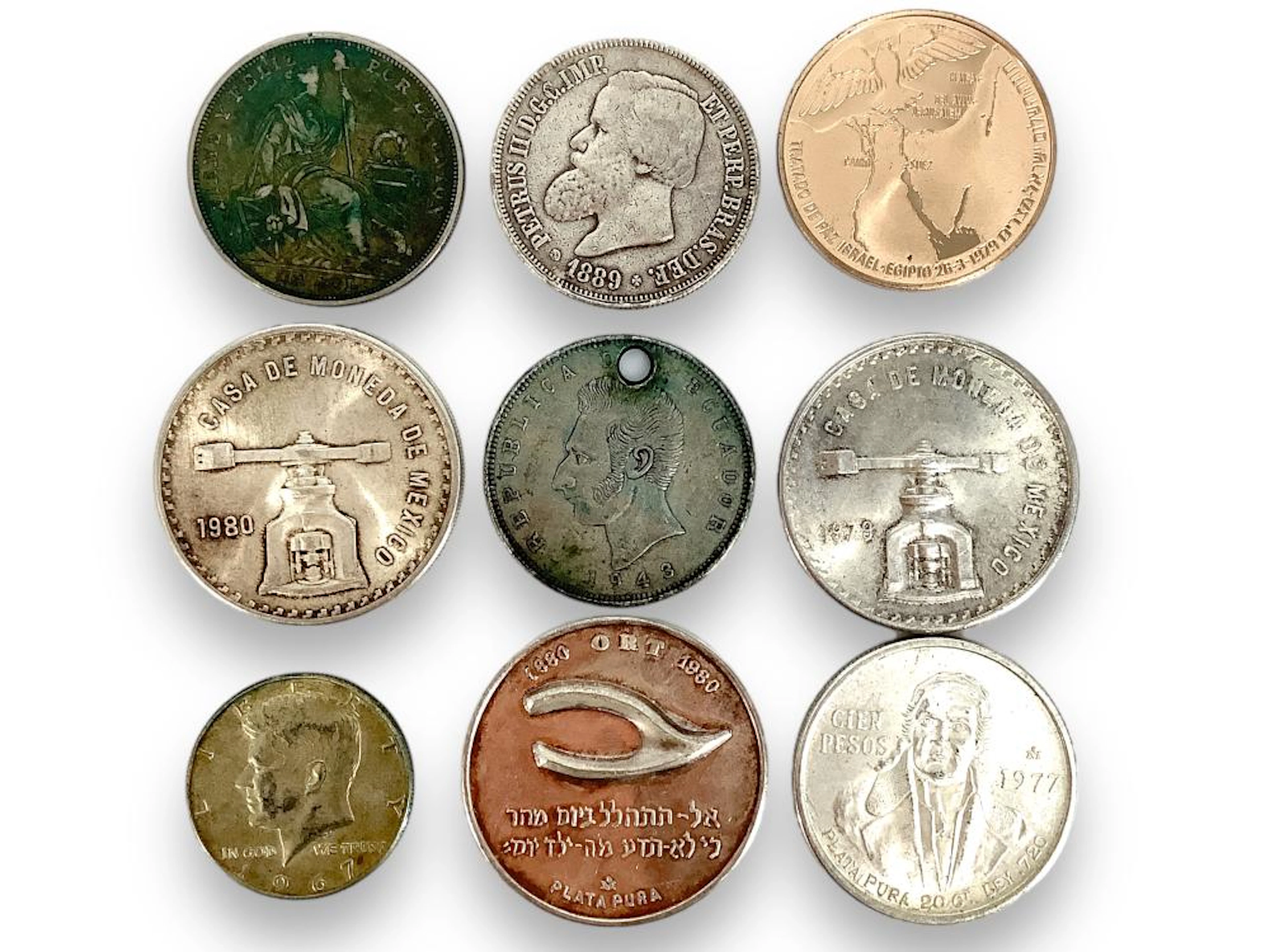 Assortment of Nine U.S. and Foreign Coins